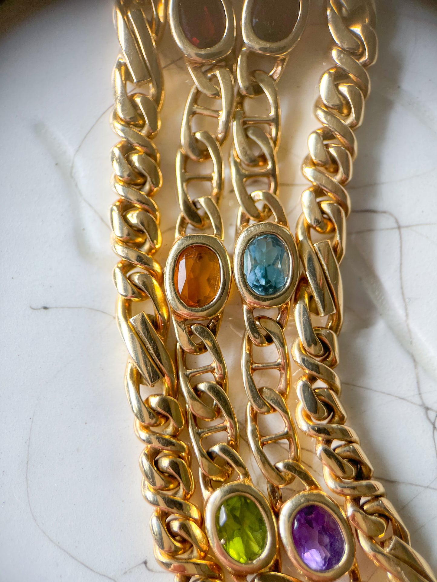 Vintage Heavy 18k Yellow Gold Chain 8.5 Inch Bracelet