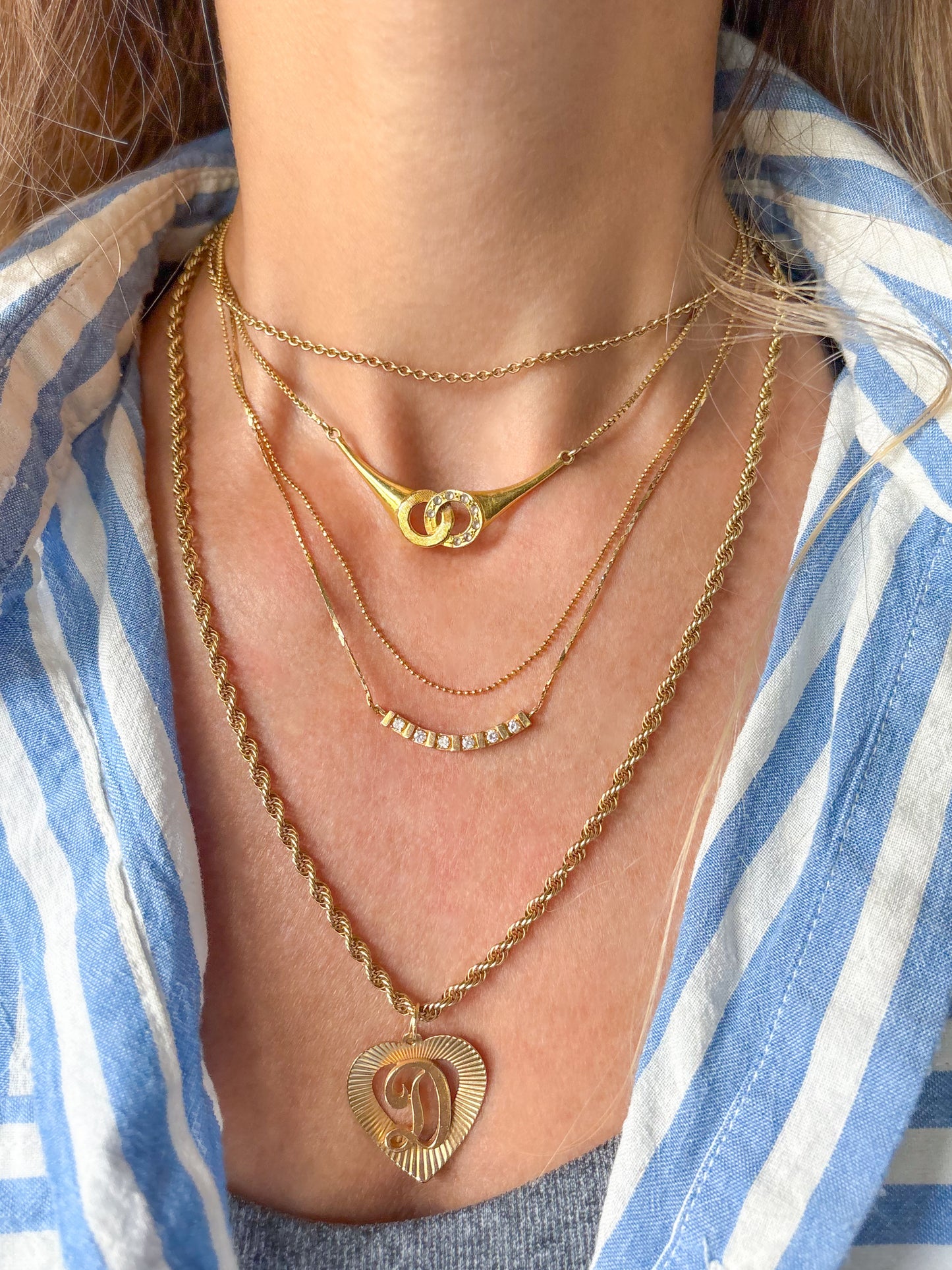 Vintage Ball Chain 14k Yellow Gold 16 Inch Necklace