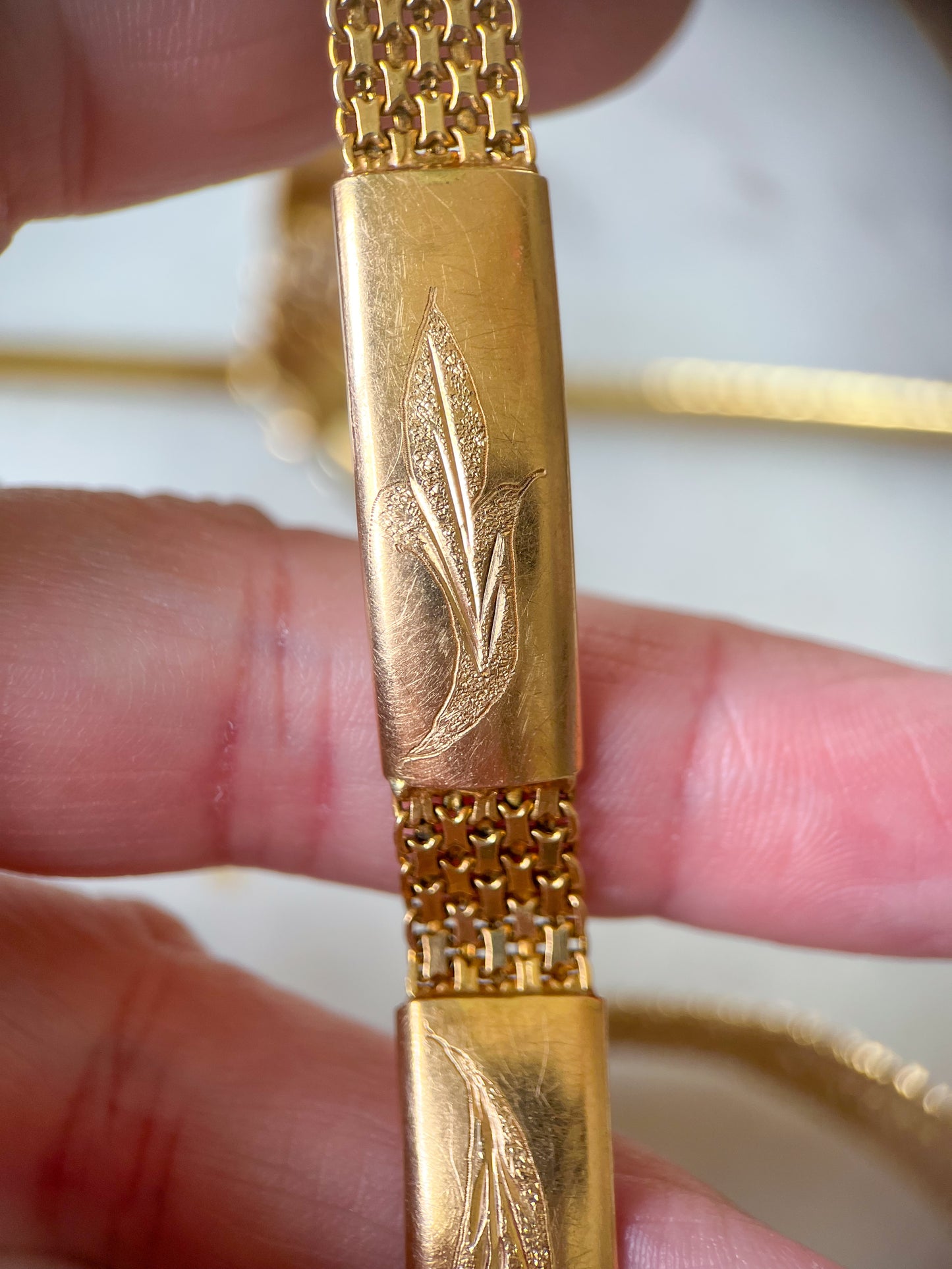 Vintage Mesh 14k Yellow Gold 7.5 Inch Bracelet