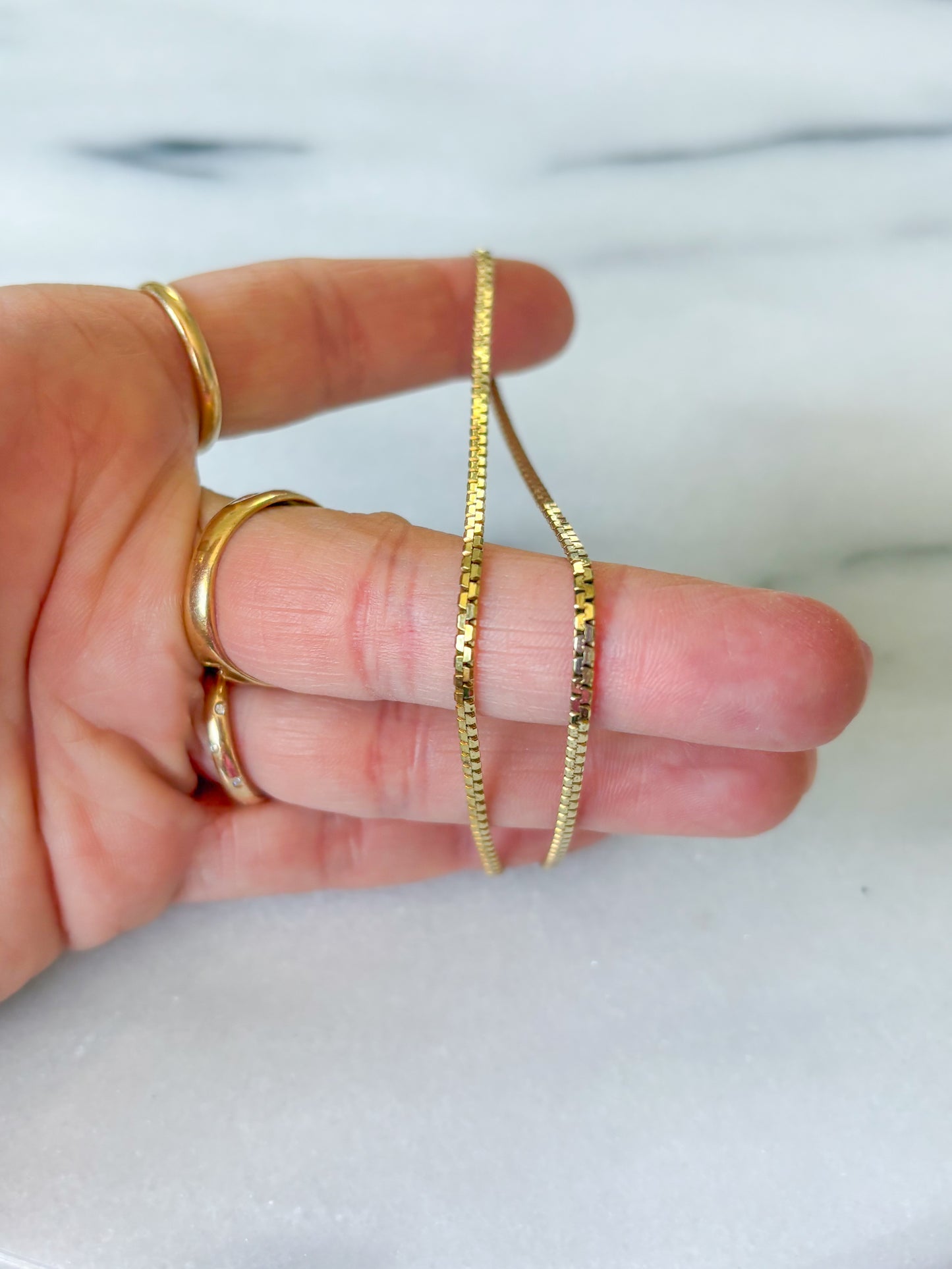 Vintage Boston Link Chain 14k Yellow Gold 18 Inch Chain Necklace