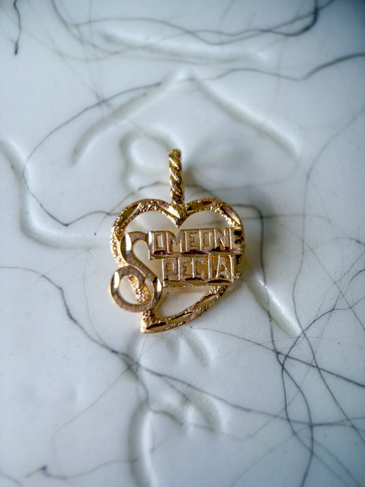 Vintage “Someone Special" 14k Yellow Gold Heart Charm