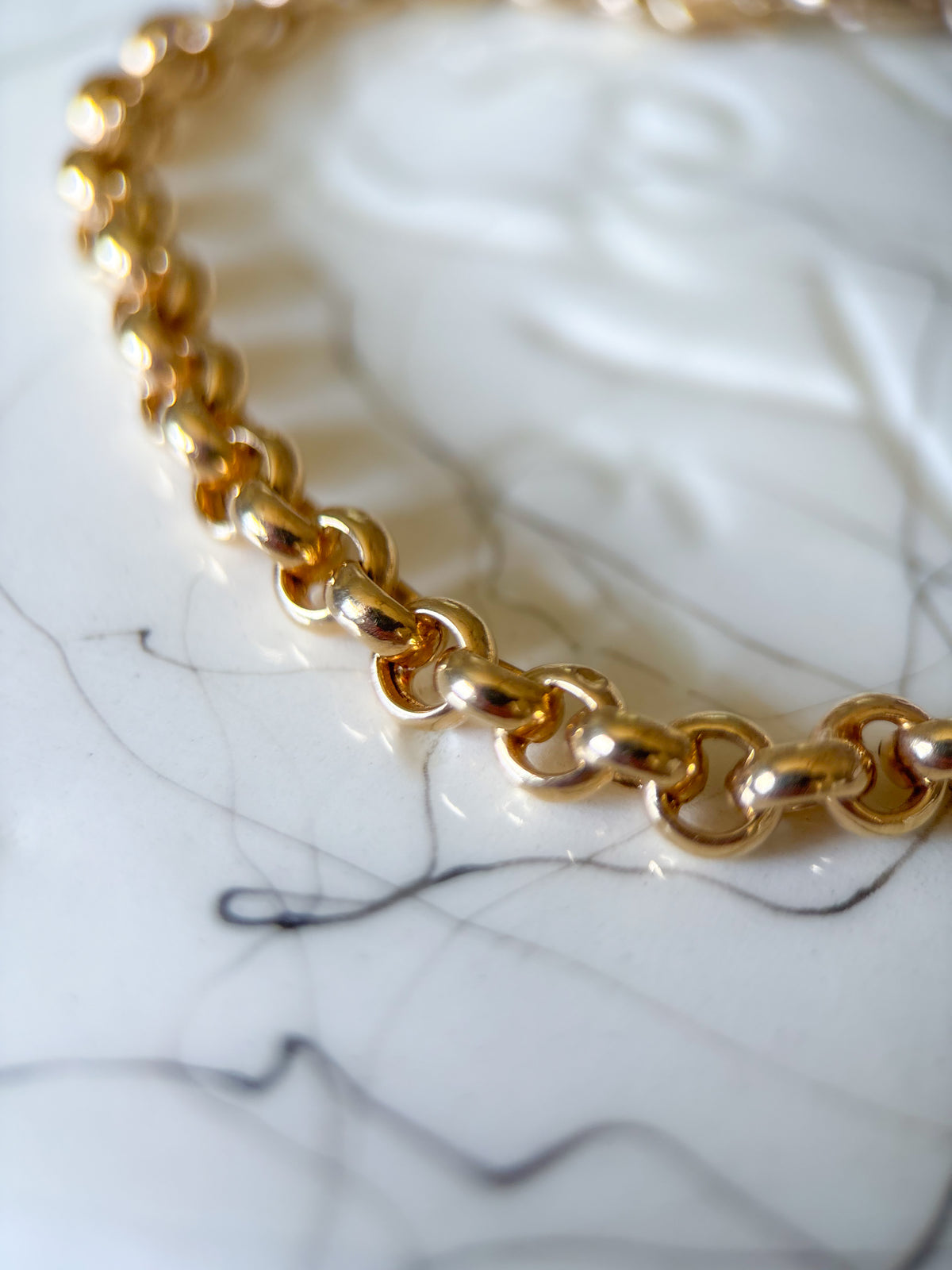 Vintage Rolo Chain 14k Yellow Gold 7 Inch Bracelet