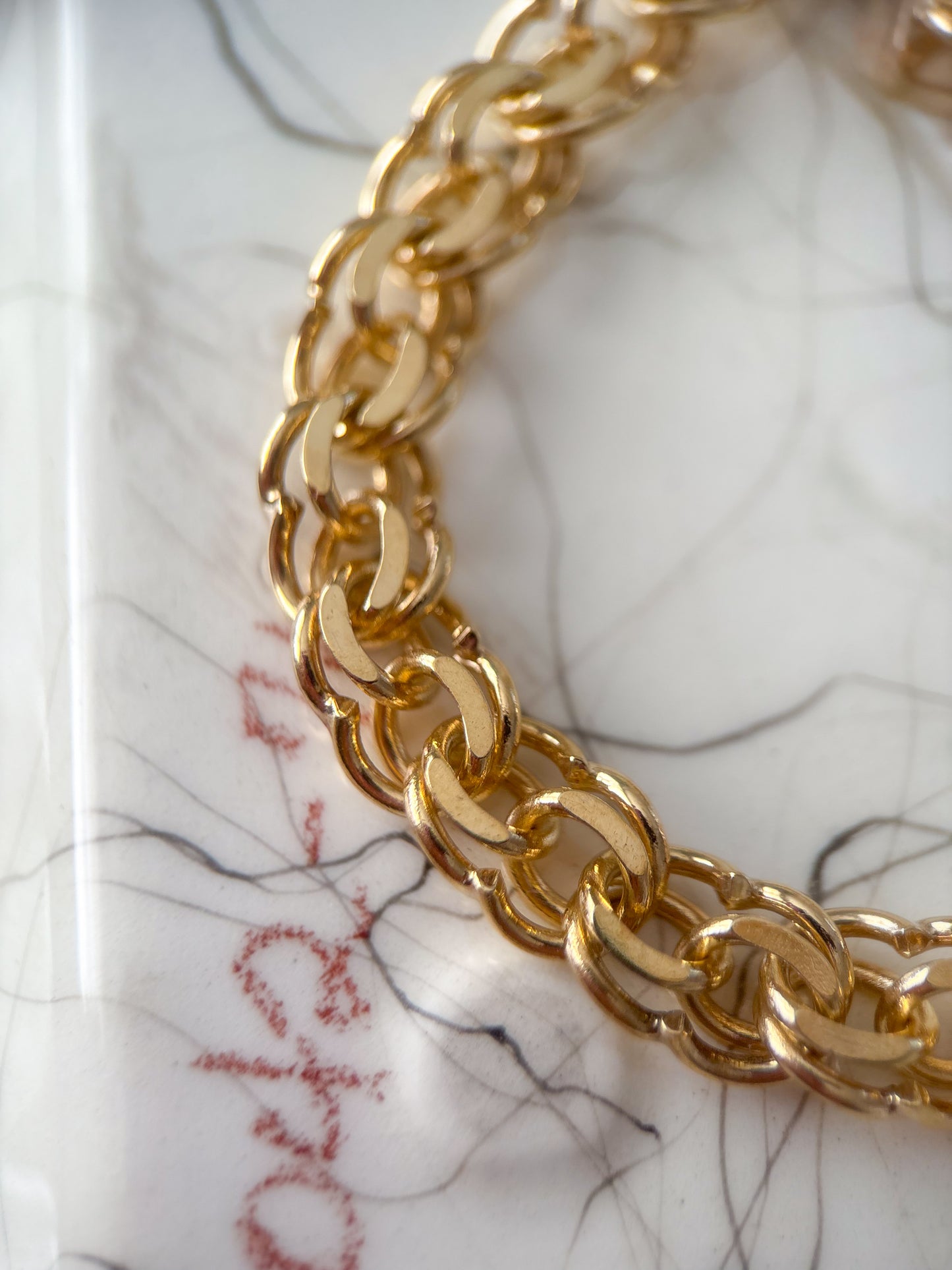 Vintage Round Multi Link 14k Yellow Gold 8.25 Inch Bracelet