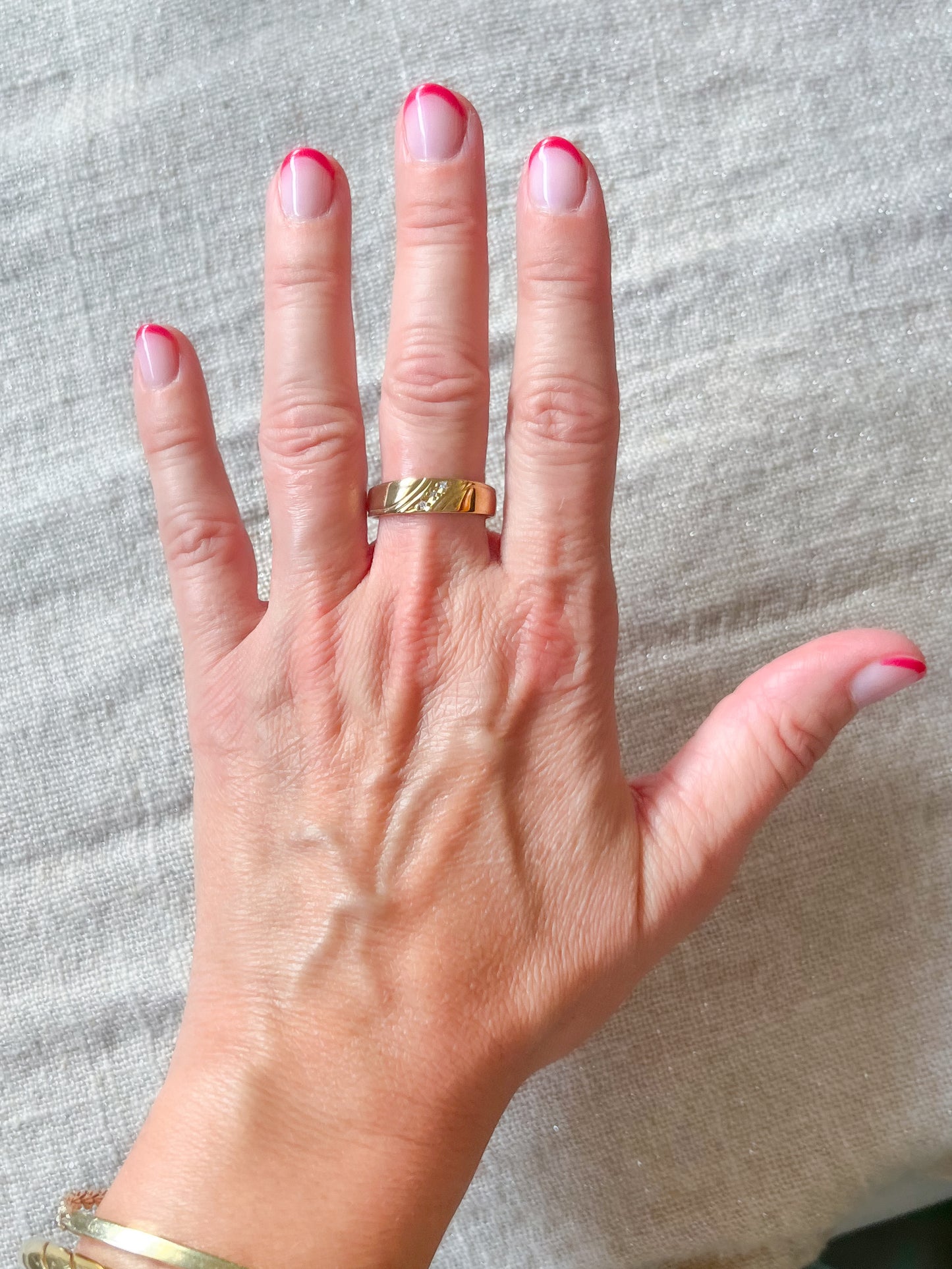 Vintage Natural Diamond 14k Yellow Gold Band