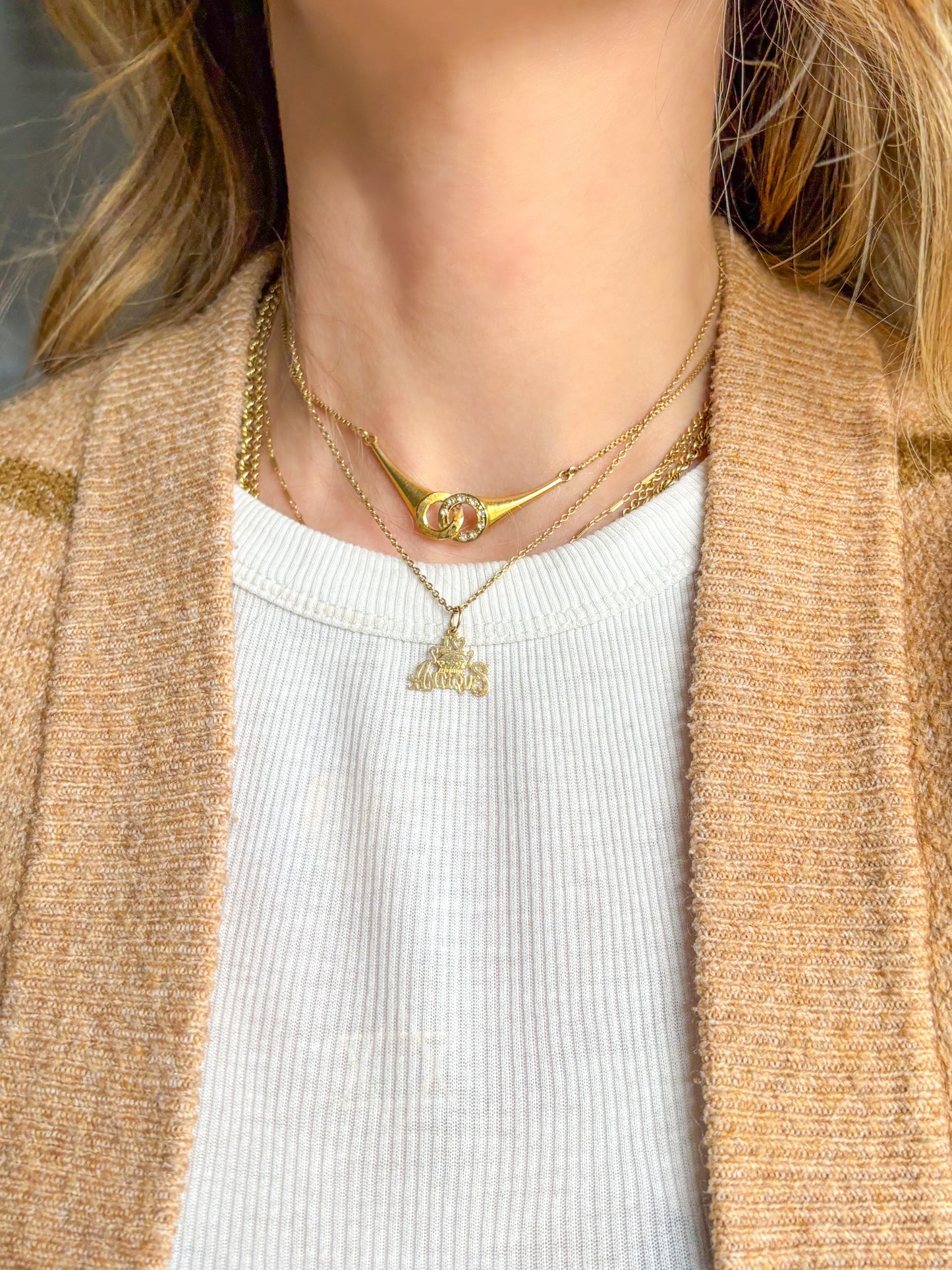 Vintage “I Love Antiques” 14k Yellow Gold Charm