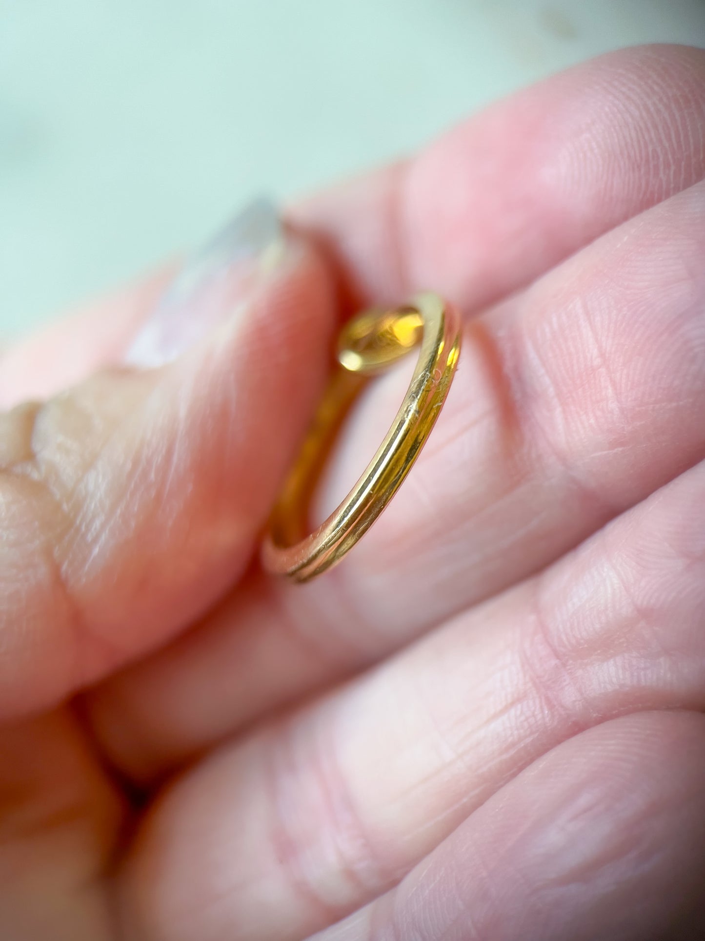 Vintage Loop Ring 14k Yellow Gold Charm