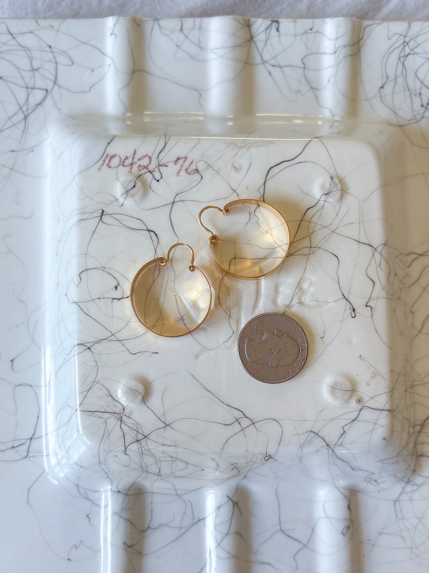 Vintage 18k Yellow Gold Thick Etched Hoops