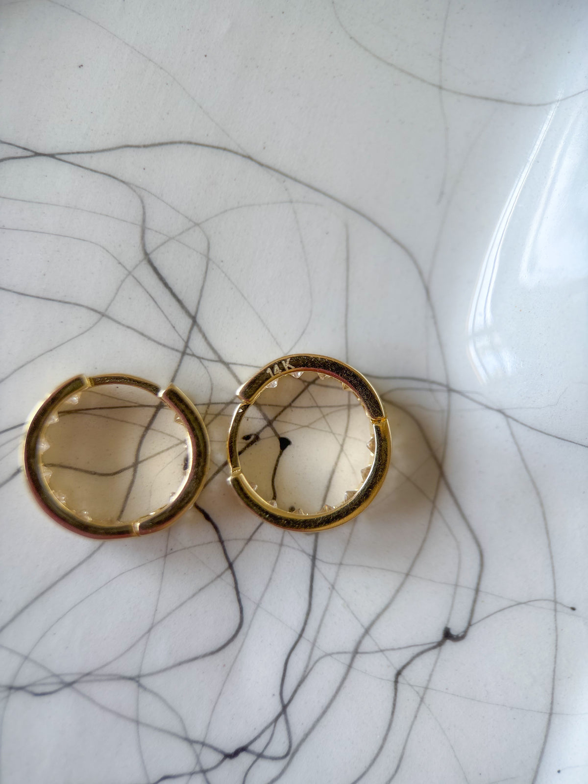14k Yellow Gold Huggies with CZs - 3 pairs, sold separately