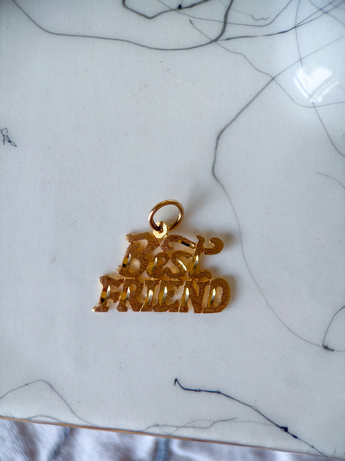 Vintage "Best Friend" 14k Yellow Gold Charm