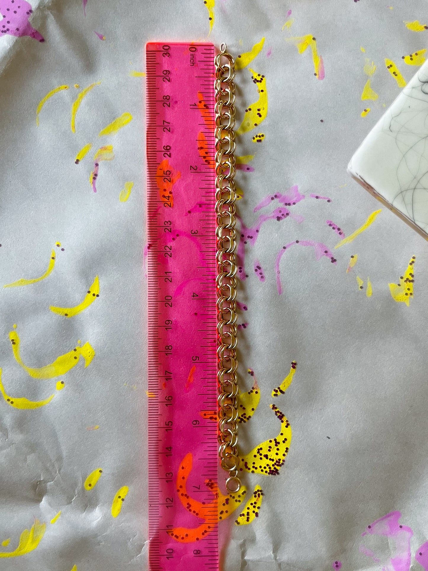 Vintage Round Multi Link 14k Yellow Gold 7 Inch Bracelet