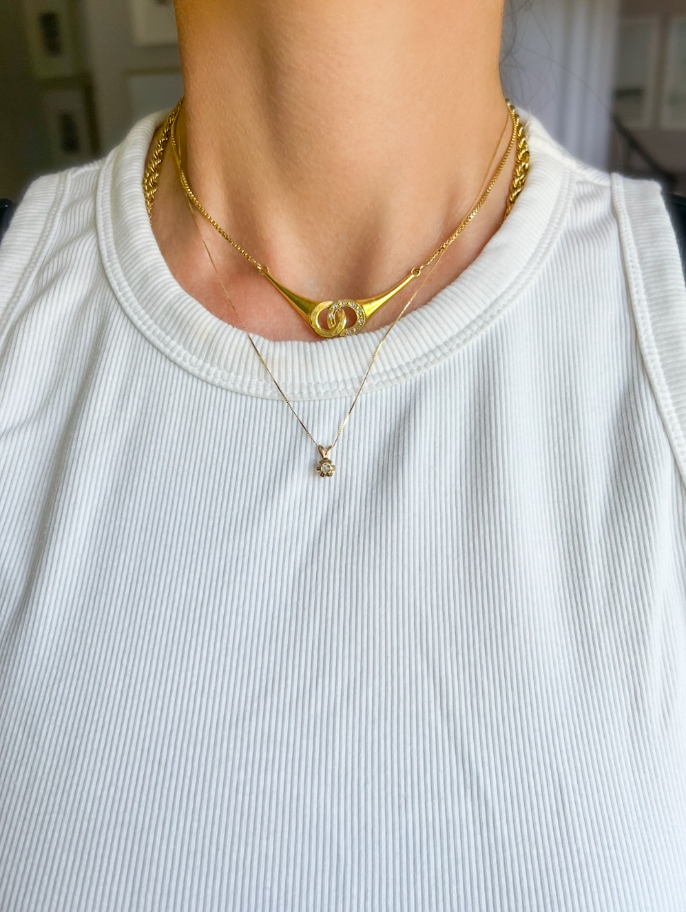 Vintage Natural Diamond Mini Charm 14k Yellow Gold Charm