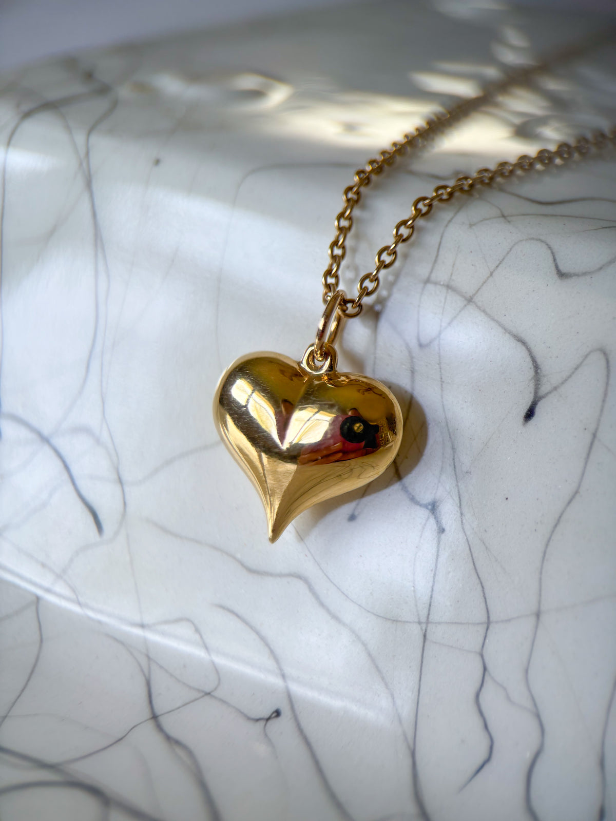 Vintage Puffy Heart 14k Yellow Gold Charm