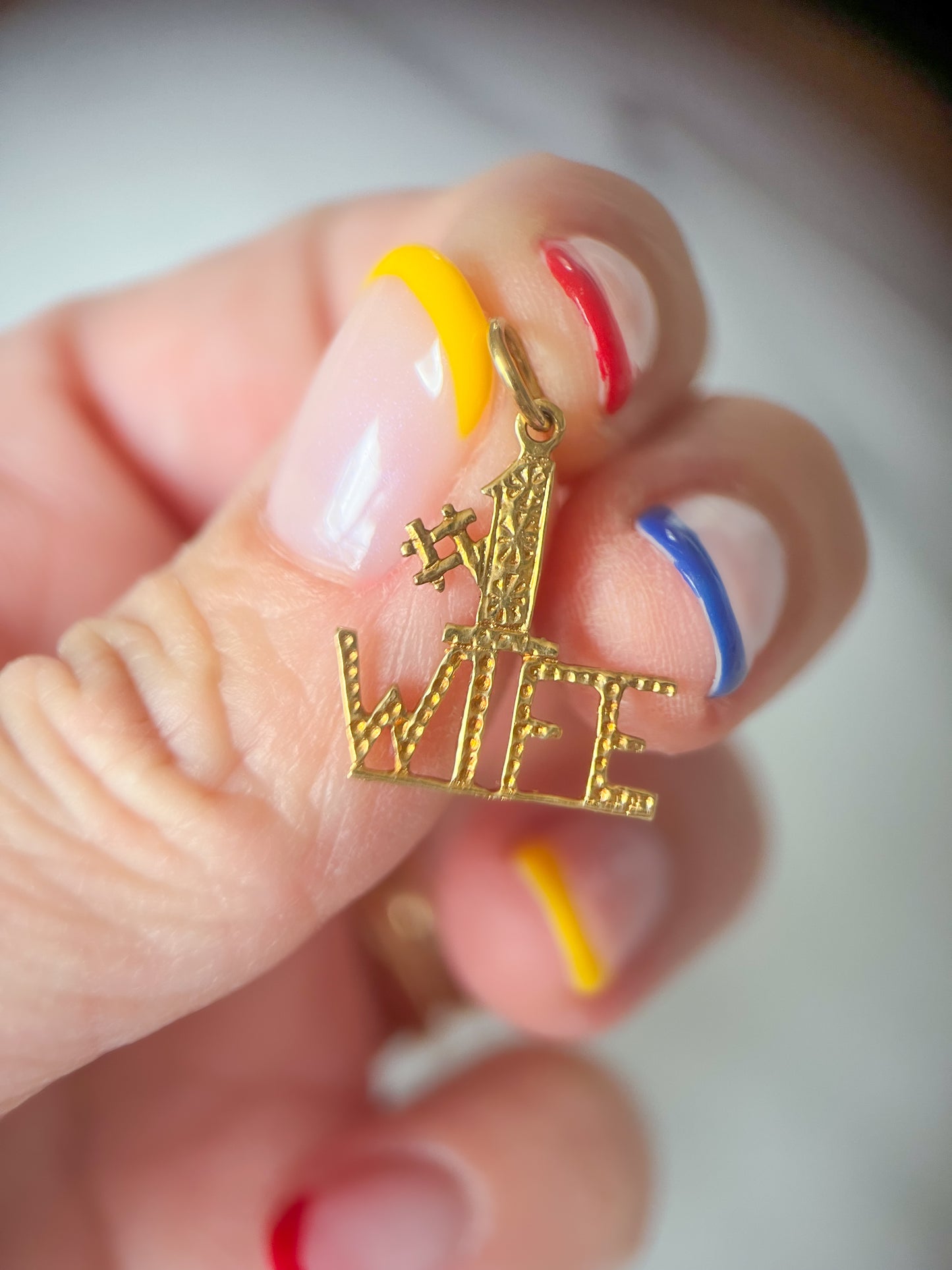 Various Vintage Charms "#1 Wife", "#1 Nana" 14k Yellow Gold Charms