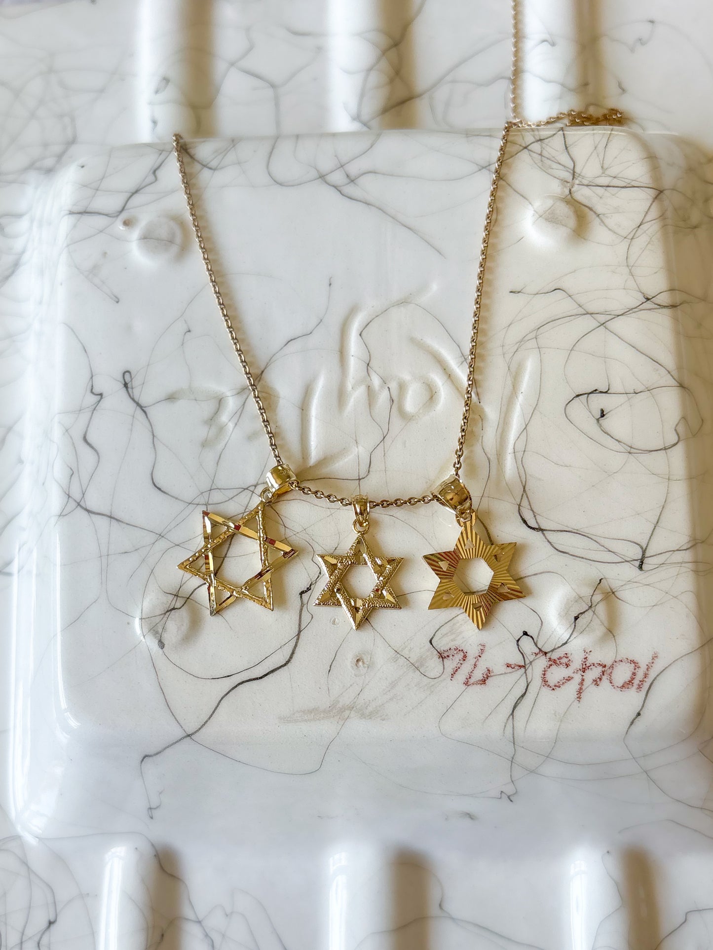 Various 10k Yellow Gold Star of David Charms