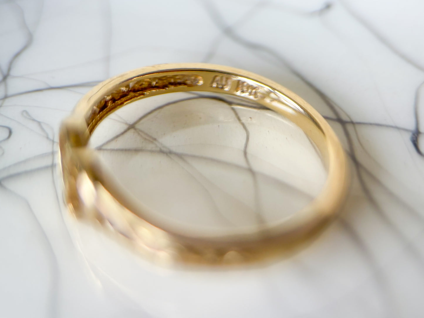 Vintage Heart and Cross 10k Yellow Ring