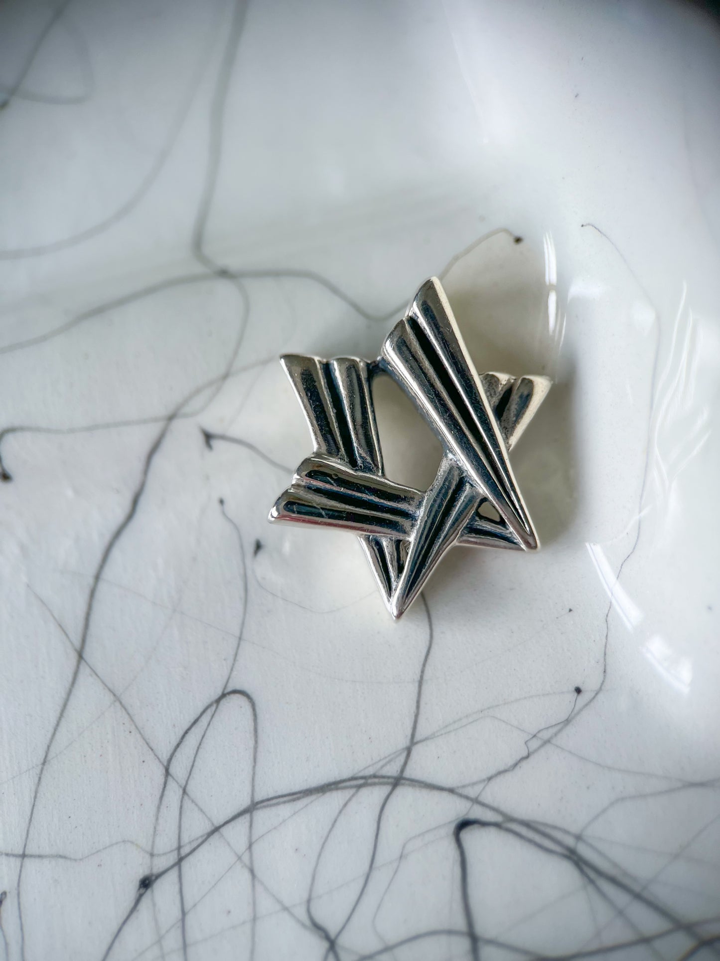 Vintage Star of David Chunky Sterling Silver Charm