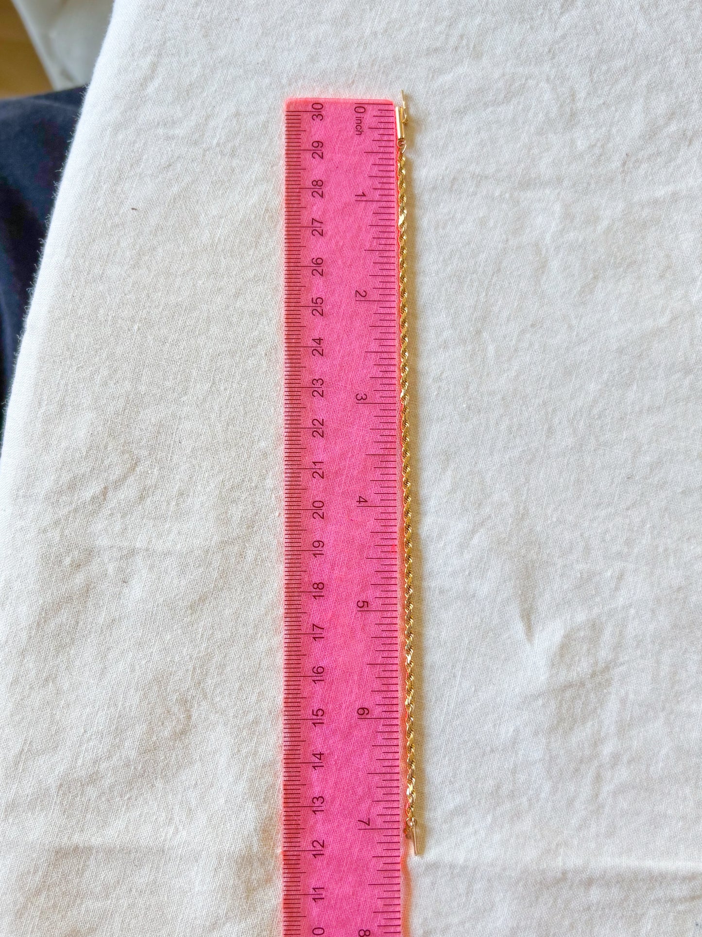 Vintage Rope Chain 14k Yellow Gold 7 Inch Bracelet