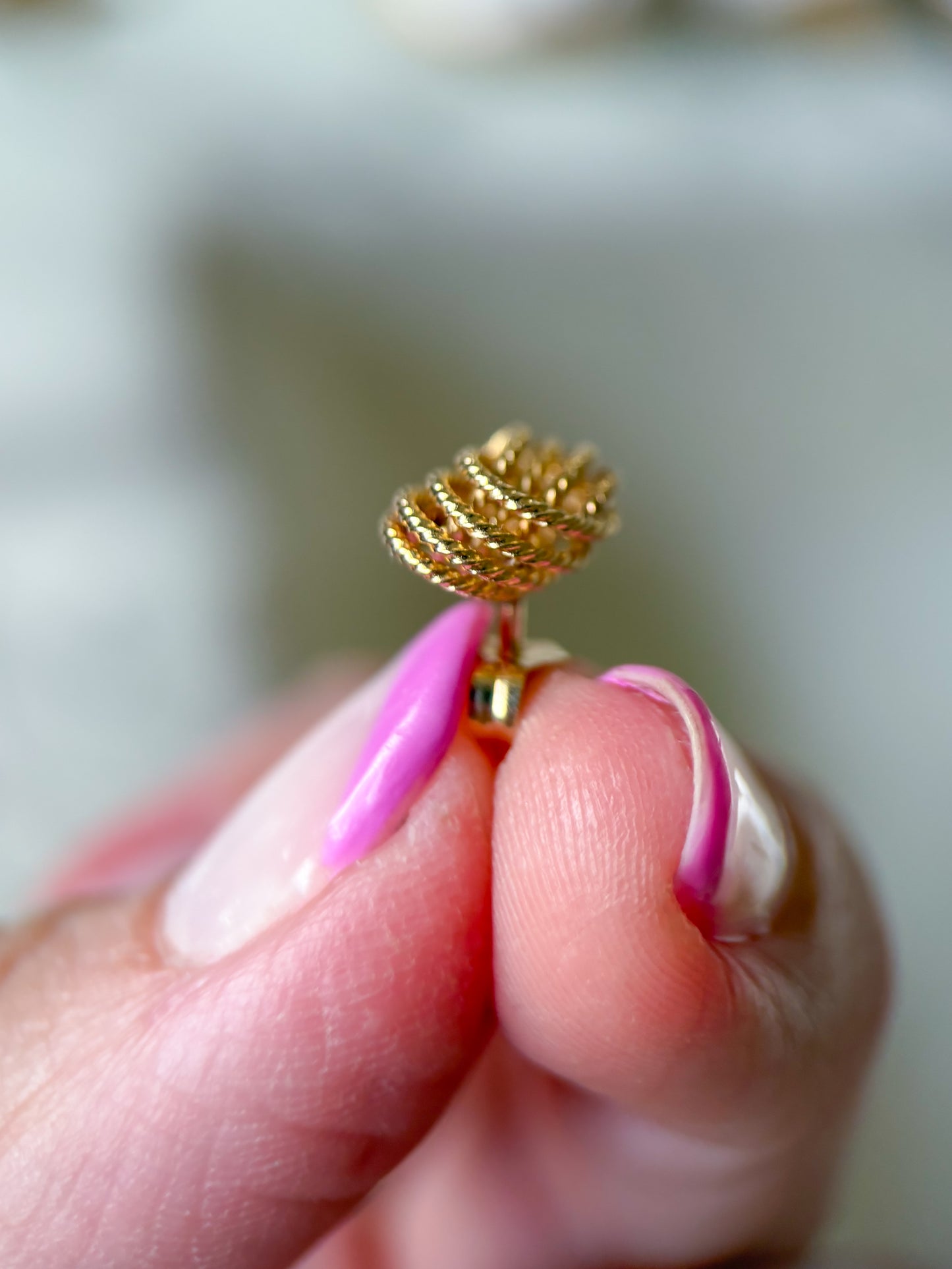 Vintage Small Knot 14k Yellow Gold Stud Earrings