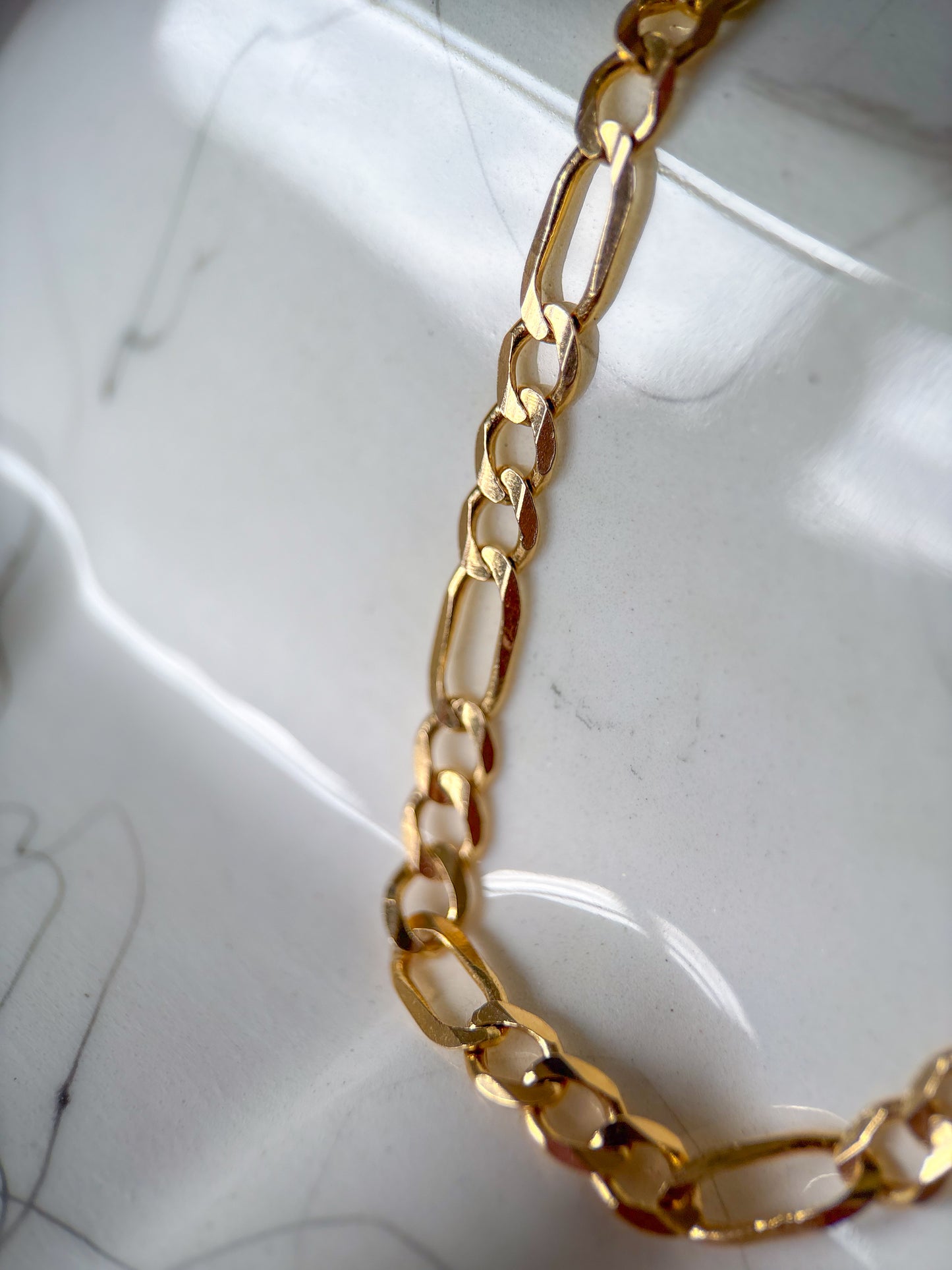 Vintage Figaro 14k Yellow Gold 16.25 Inch Necklace
