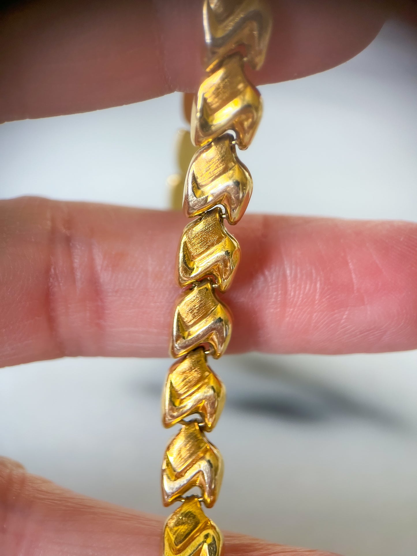 Vintage 14k Yellow Gold Link 8.5 Inch Bracelet