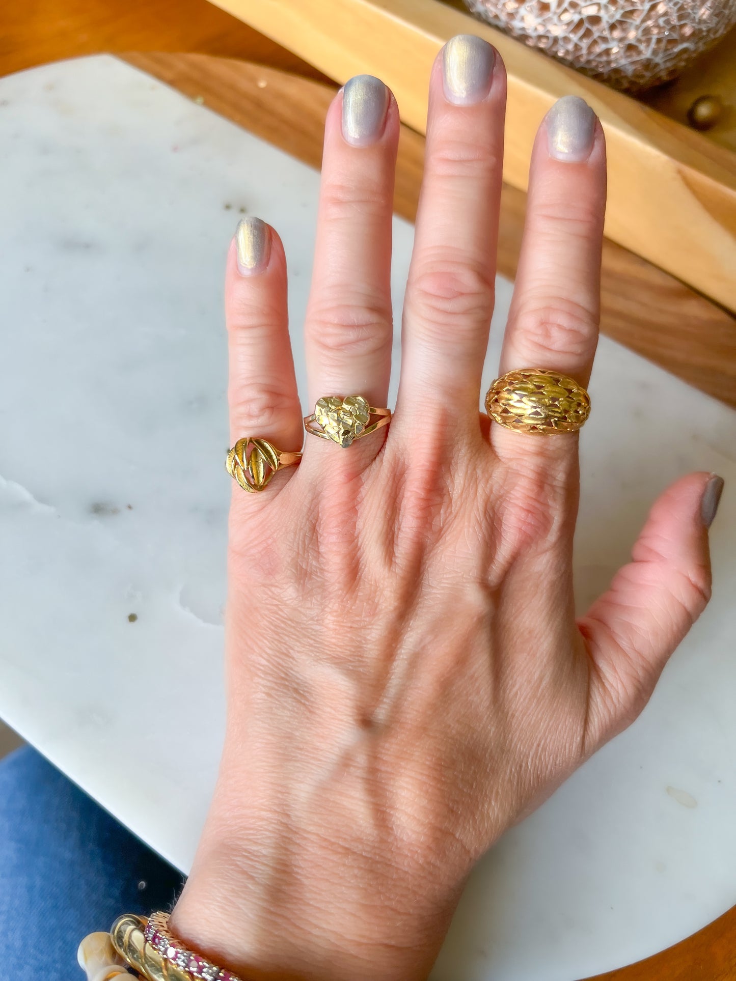Vintage Heart Nugget 10k Yellow Gold Ring