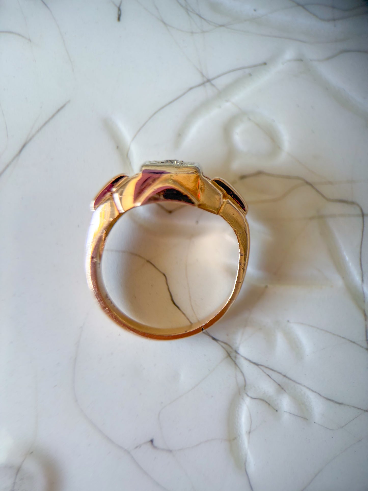 Vintage Natural Diamond 14k Yellow Gold Ring