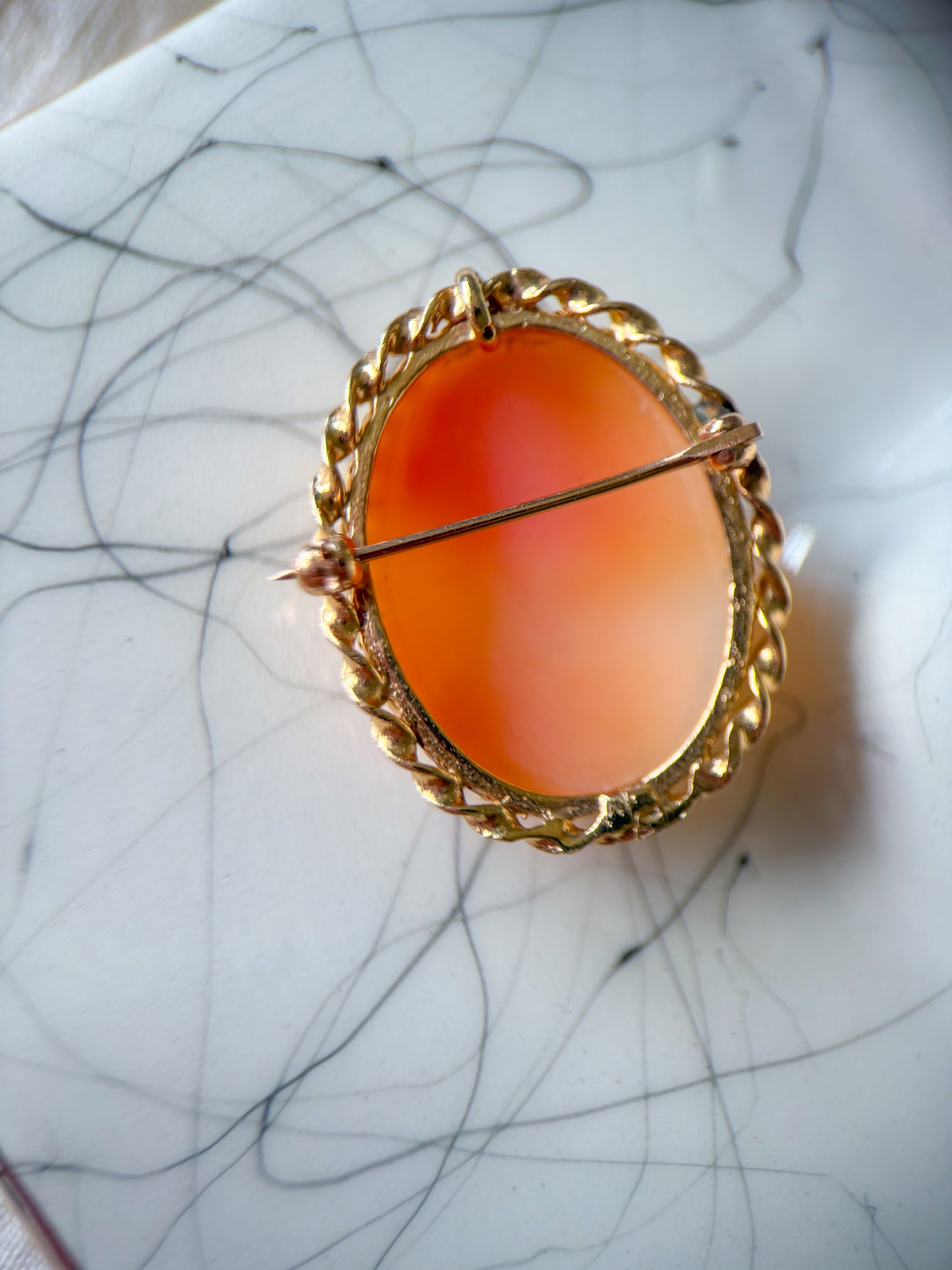 Various Vintage 14k Yellow Gold Cameo Brooches