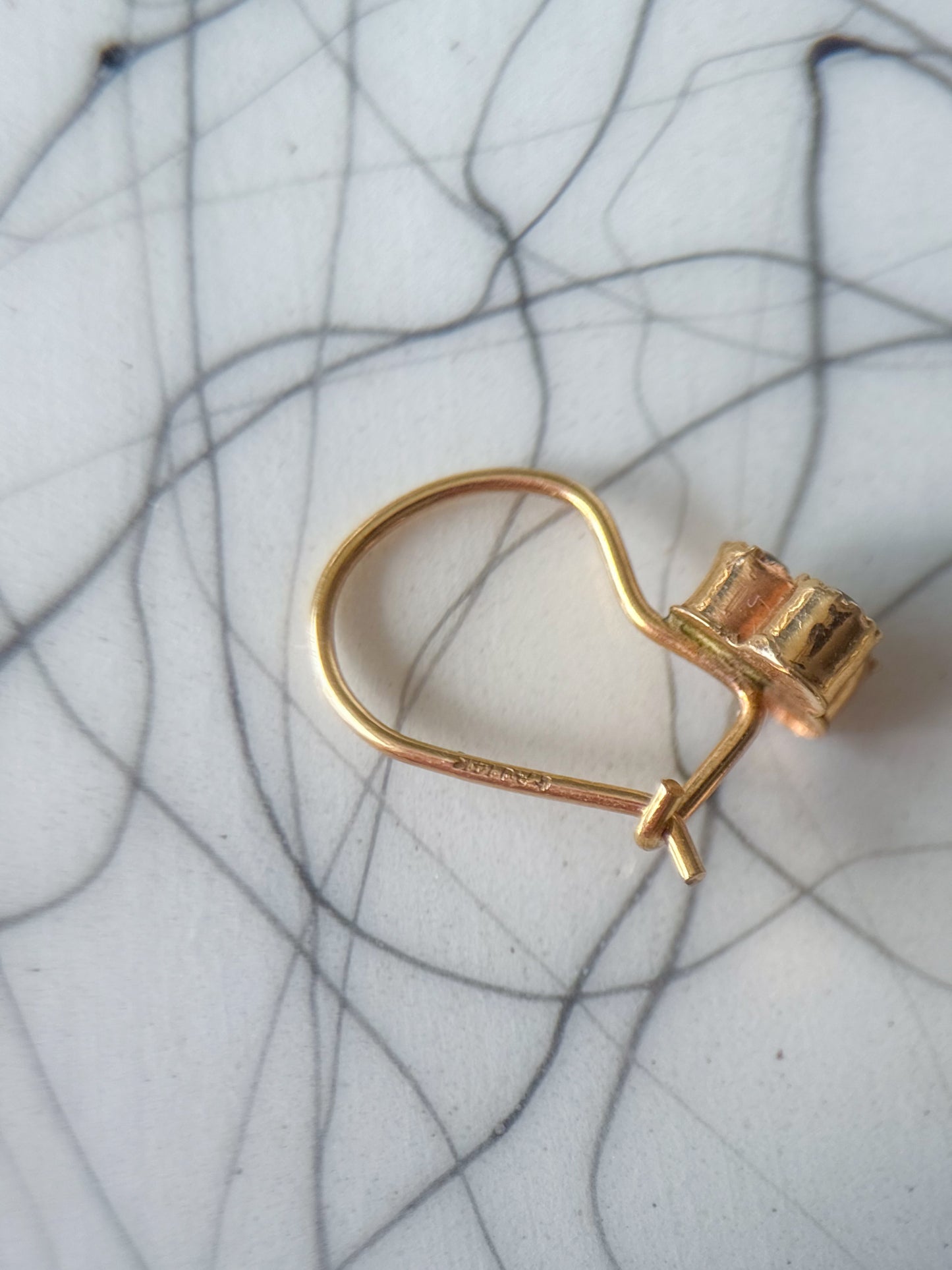 Vintage 14k Yellow Gold Drop CZ Earrings