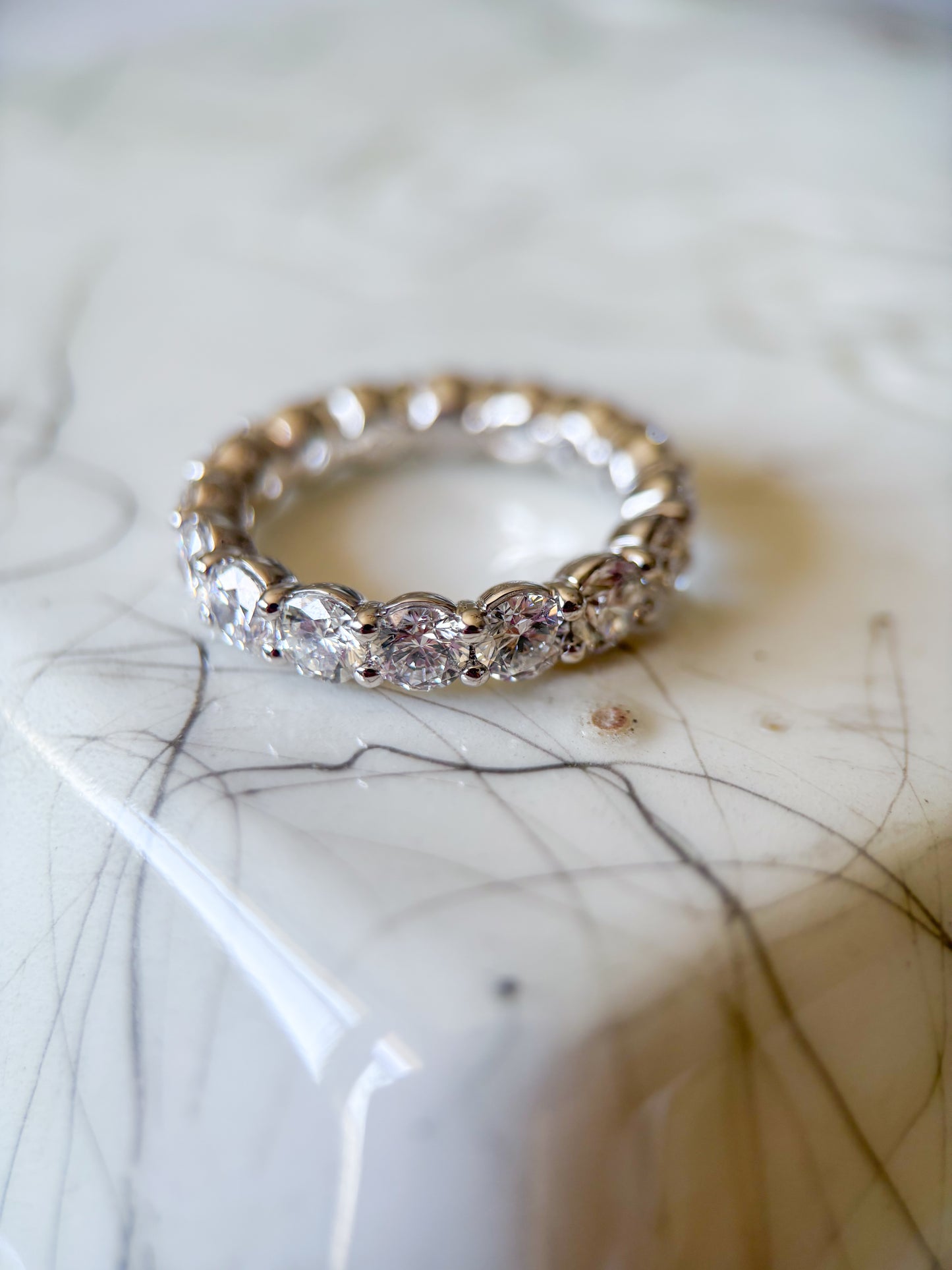 Lab Grown Diamond 14k White Gold Round 4 Carat Eternity Band