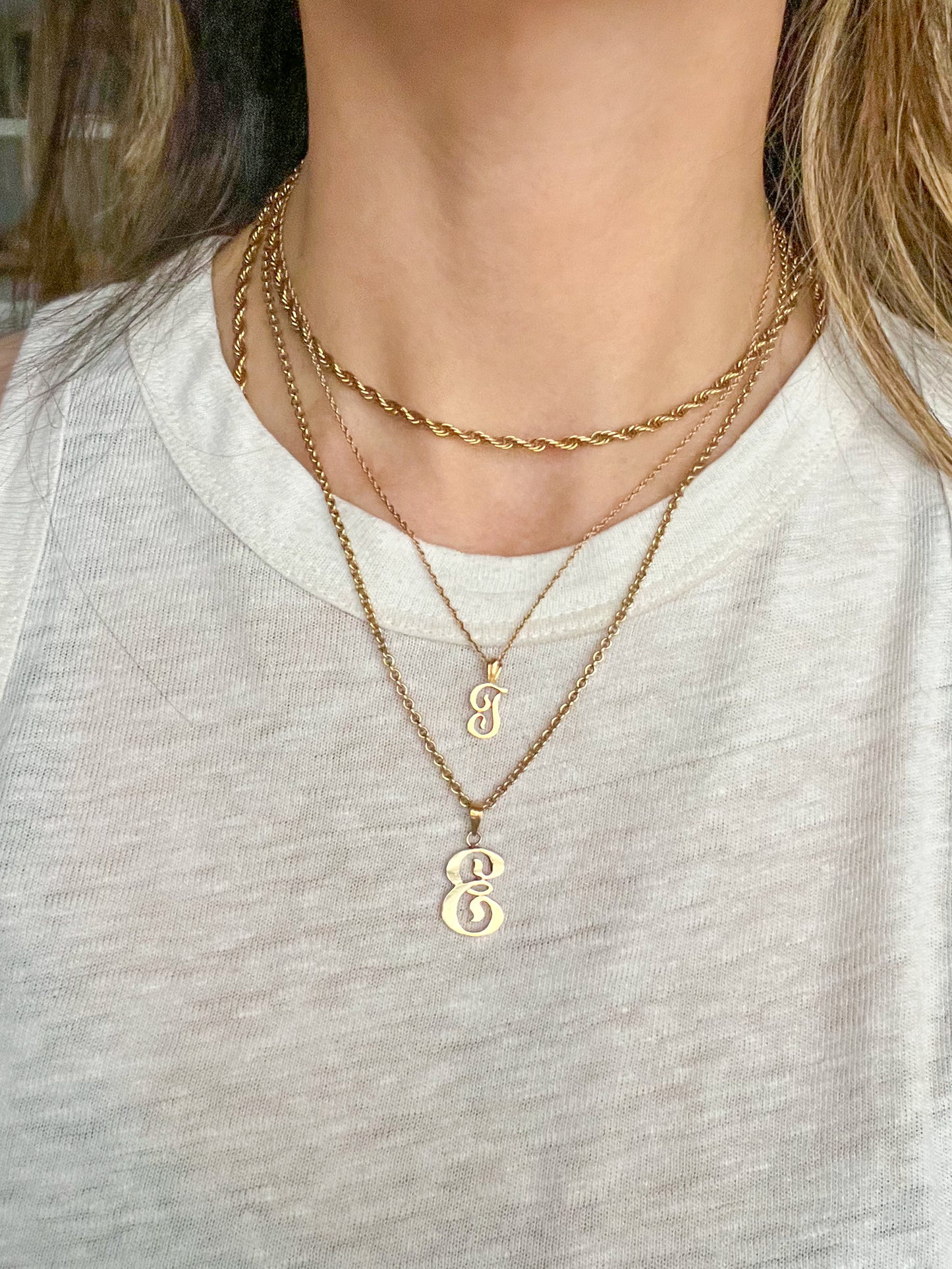 Vintage Letter "E" 14k Yellow Gold Charm