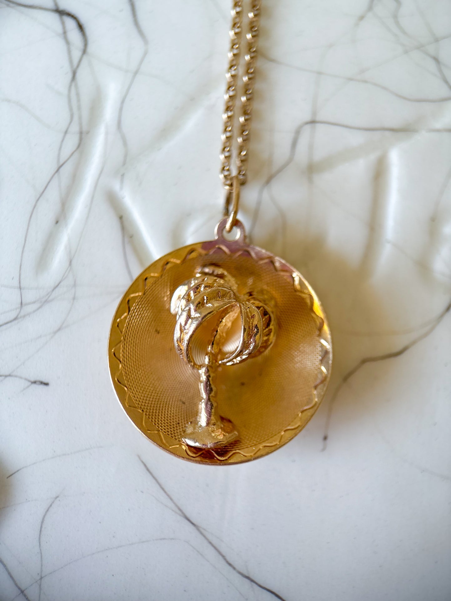 Vintage Palm Tree 14k Yellow Gold Charm