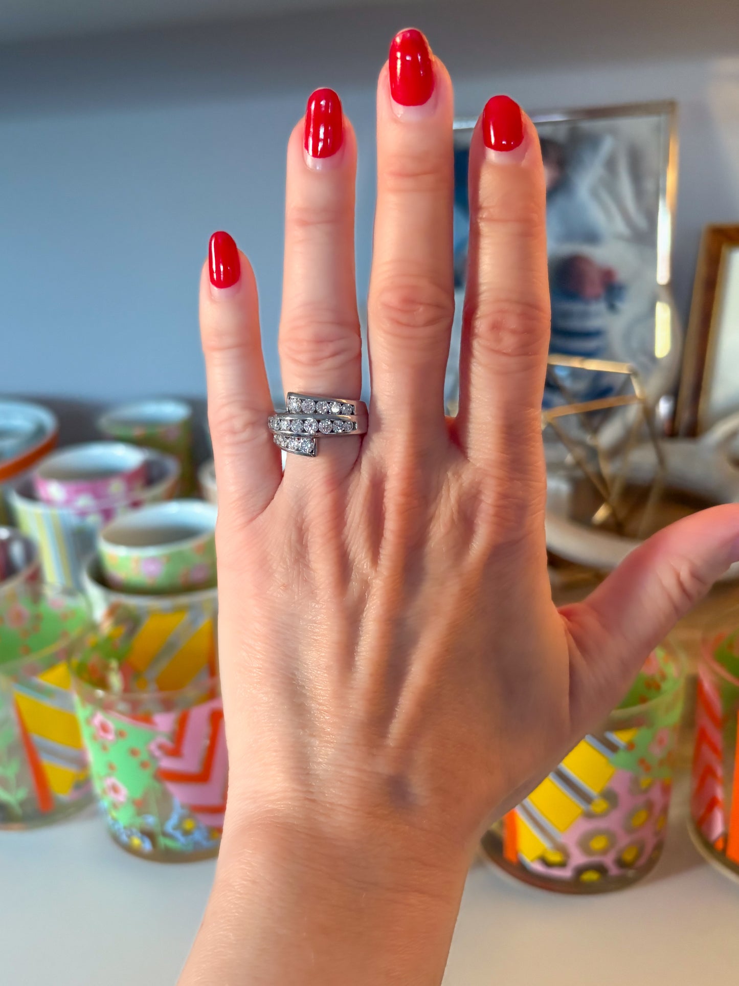Vintage Natural Diamond 14k White Gold Ring
