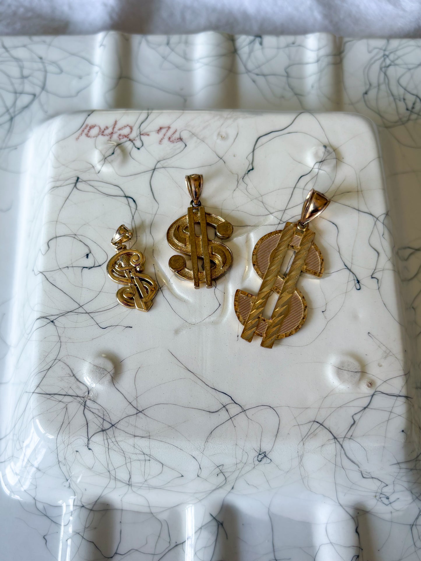 Various Dollar Sign 10k Yellow Gold Charms