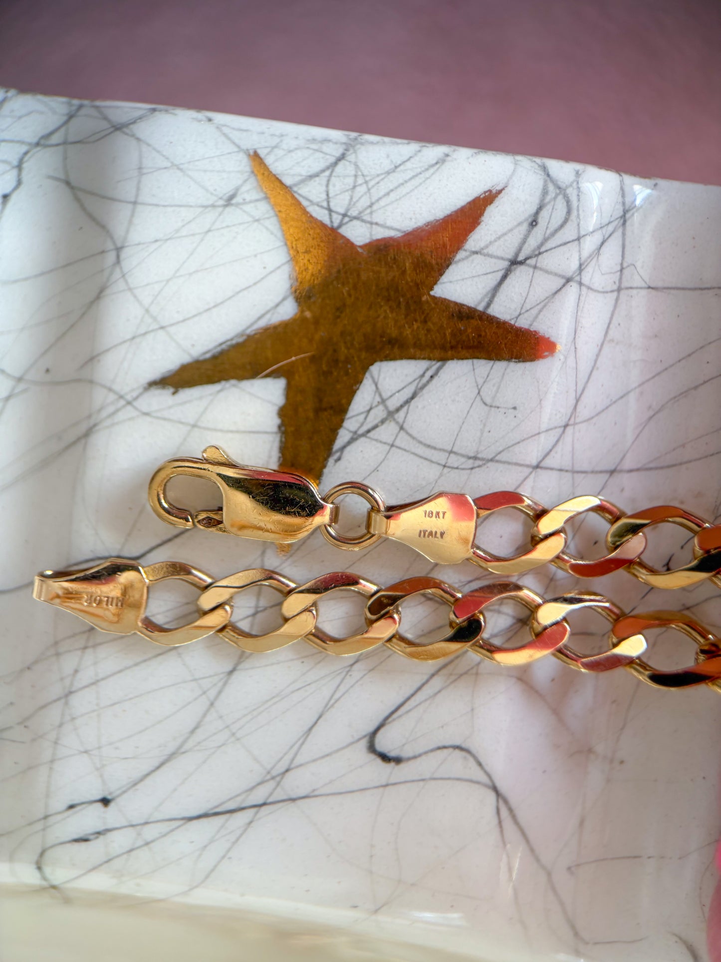 Vintage Curb Chain 18k Yellow Gold 20.5 Inch Necklace