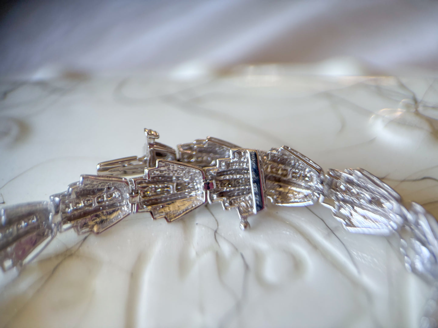 Various Vintage Natural Diamond White Gold Bracelets
