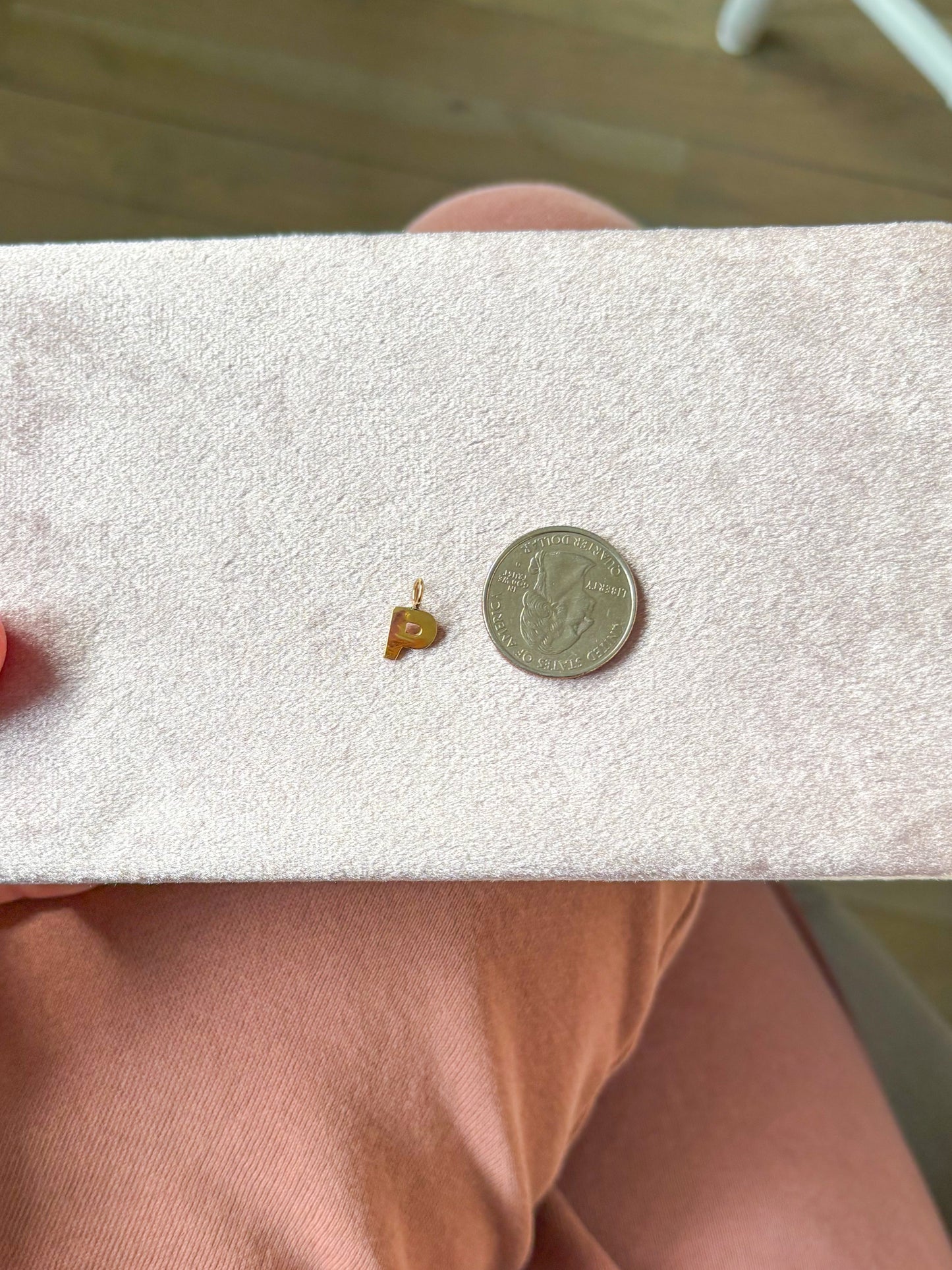 Vintage "P" 14k Yellow Gold Initial Charm