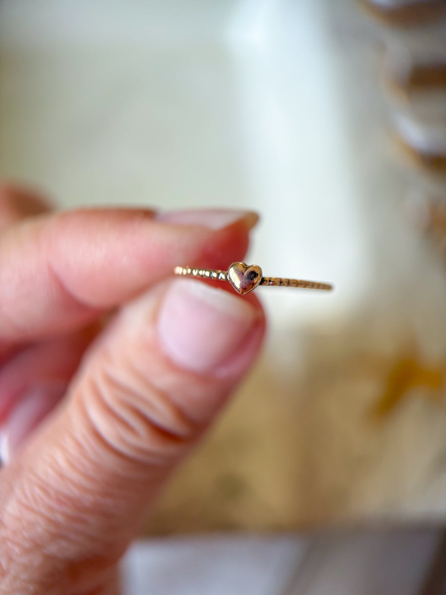 Vintage Mini Heart Dainty 10k Yellow Gold Ring