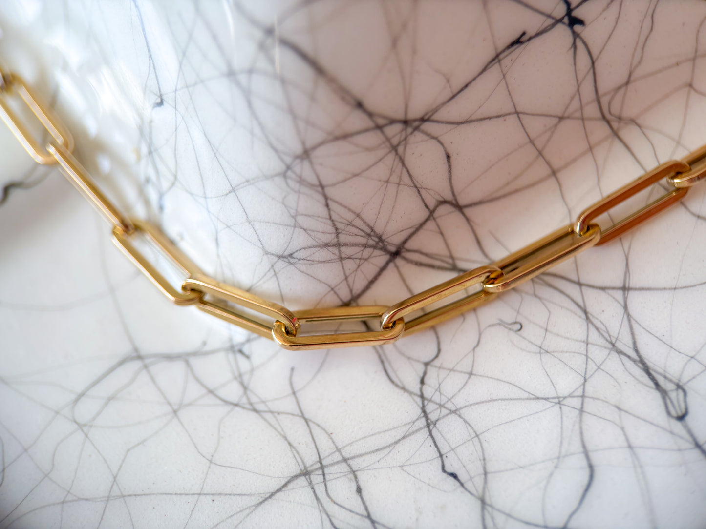 Vintage Paperclip 14k Yellow Gold 7 Inch Bracelet