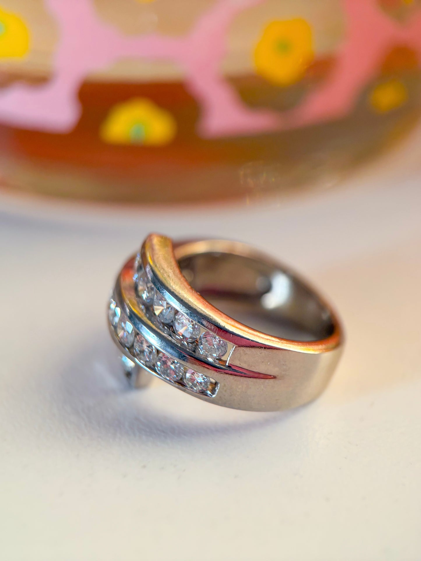 Vintage Natural Diamond 14k White Gold Ring