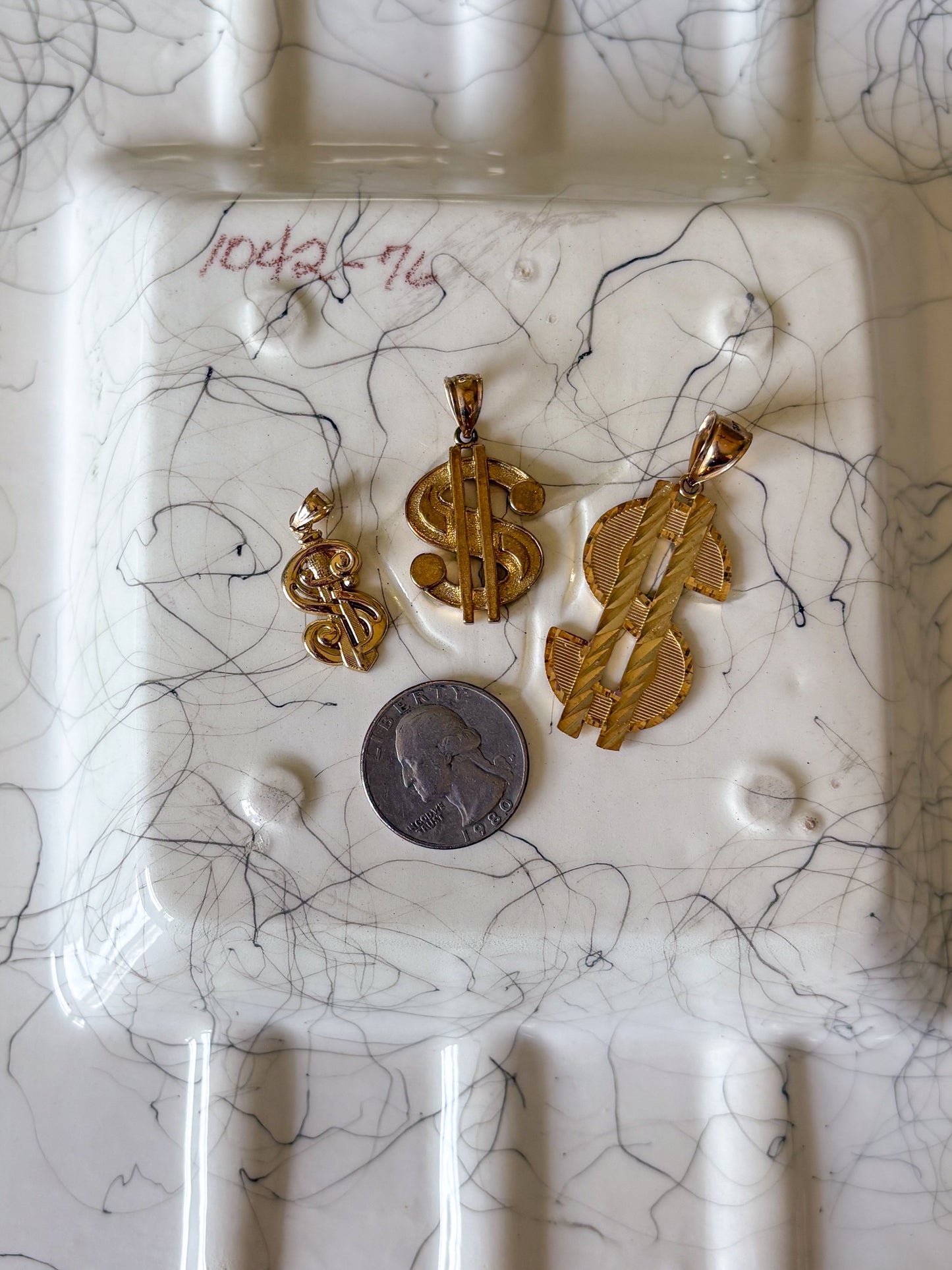 Various Dollar Sign 10k Yellow Gold Charms