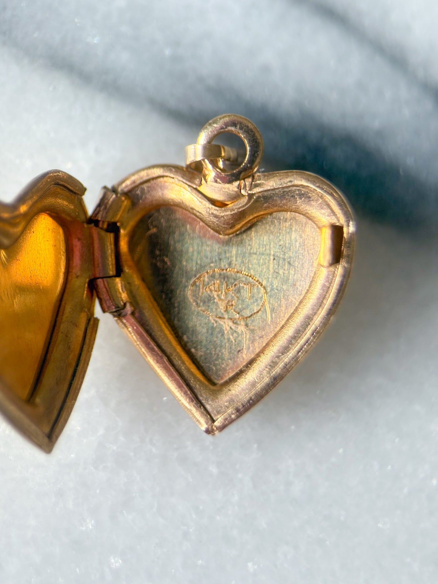 Vintage Heart Locket 14k Yellow Gold Charm