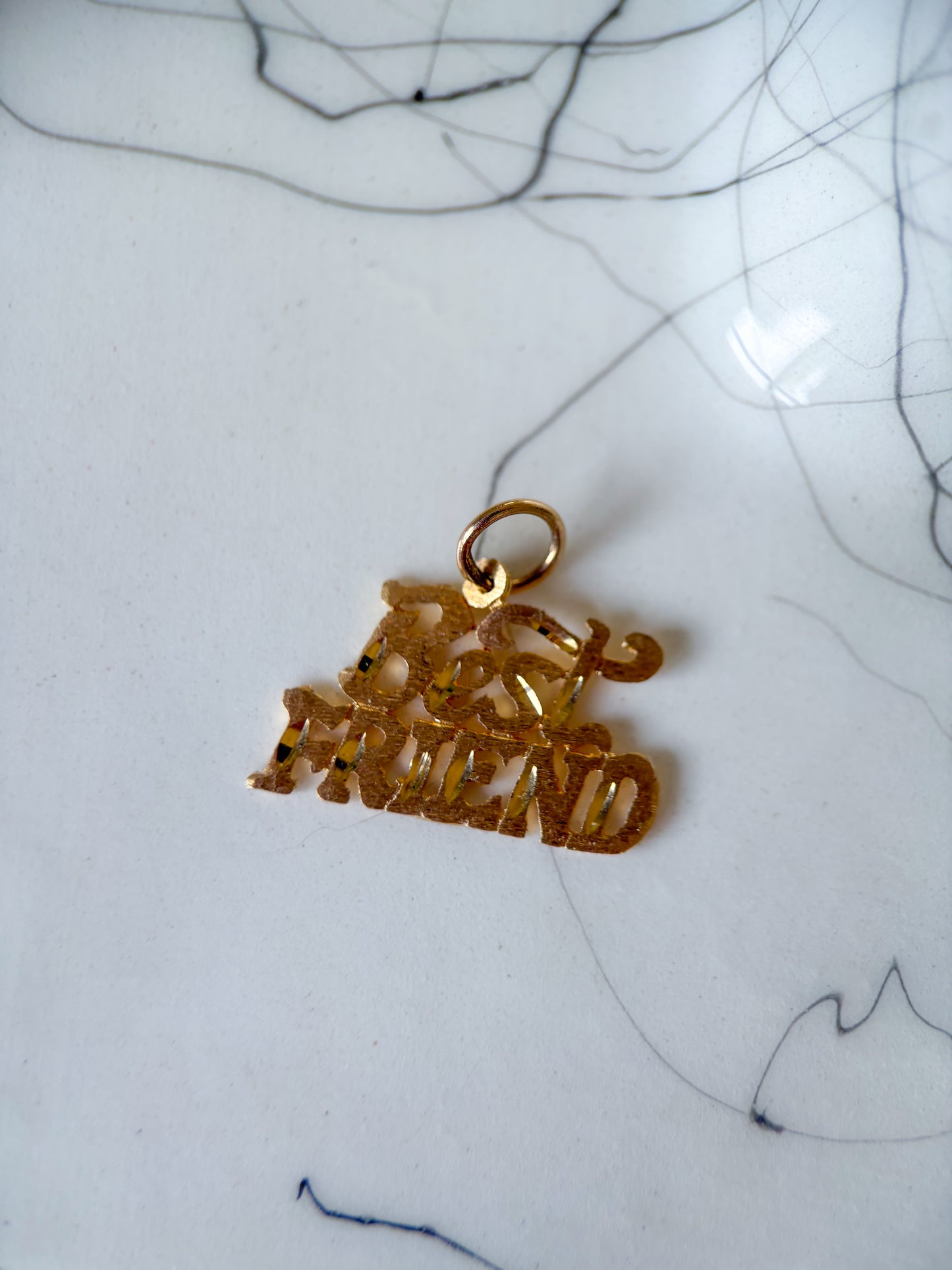 Vintage "Best Friend" 14k Yellow Gold Charm