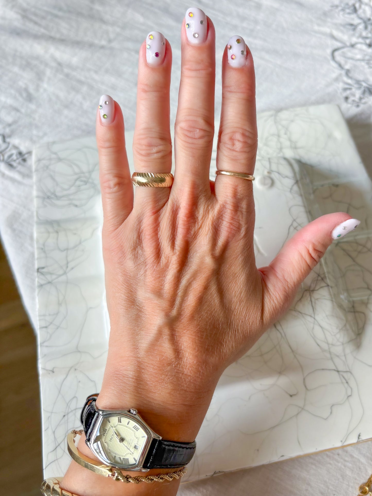 Vintage 14k Yellow Gold Etched Band