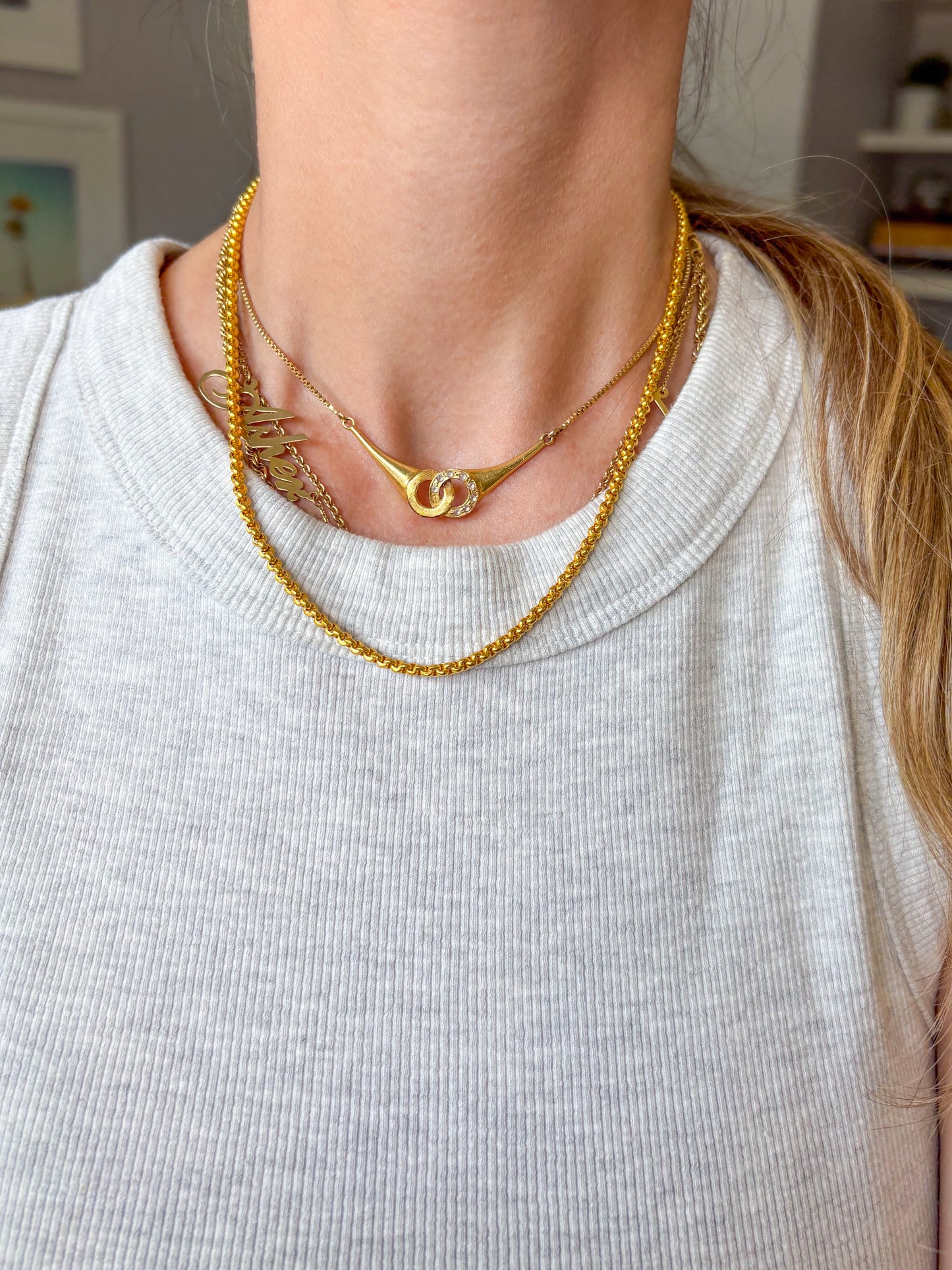 Vintage Rolo 22k Yellow Gold Chain 18.5 Inch Necklace