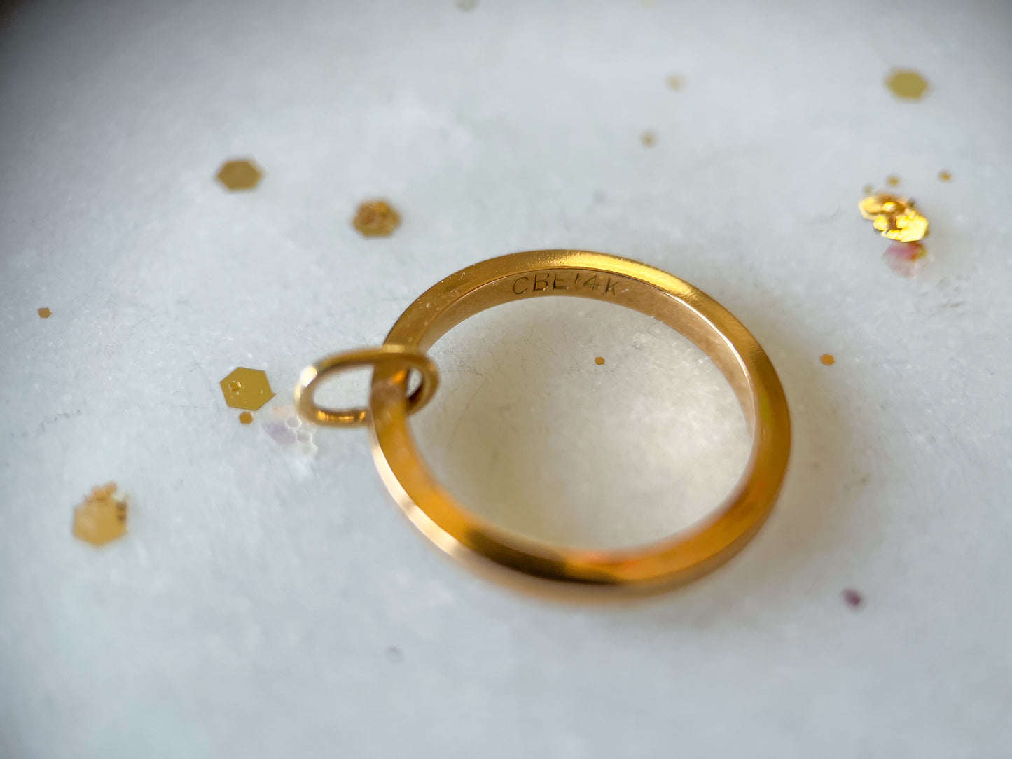 Vintage Loop Ring 14k Yellow Gold Charm