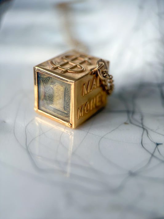 Vintage Money Box 14k Yellow Gold Charm