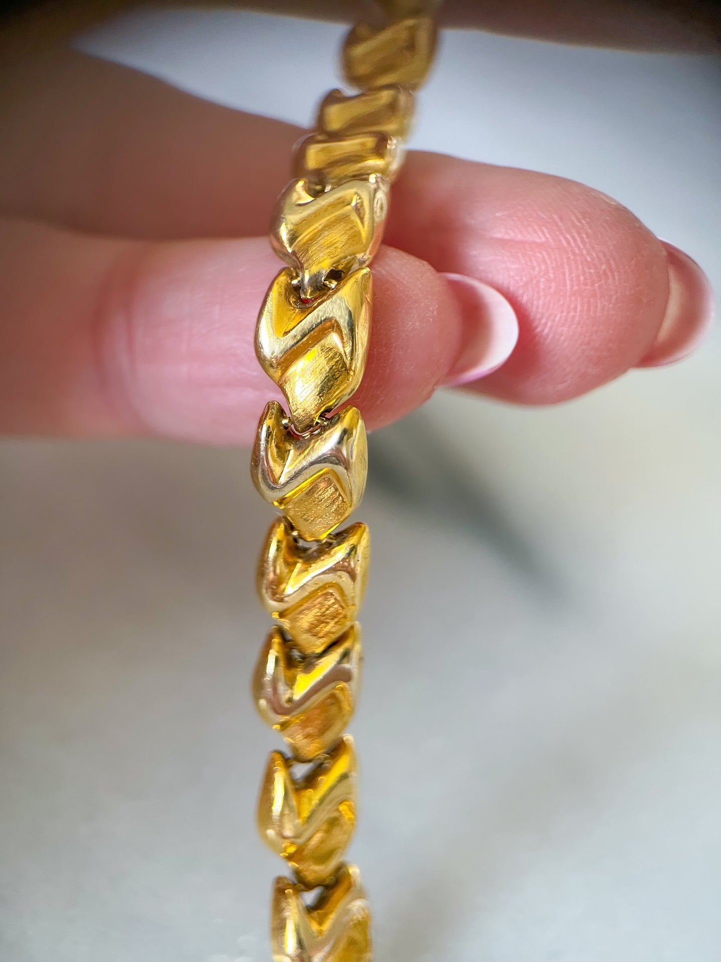 Vintage 14k Yellow Gold Link 8.5 Inch Bracelet