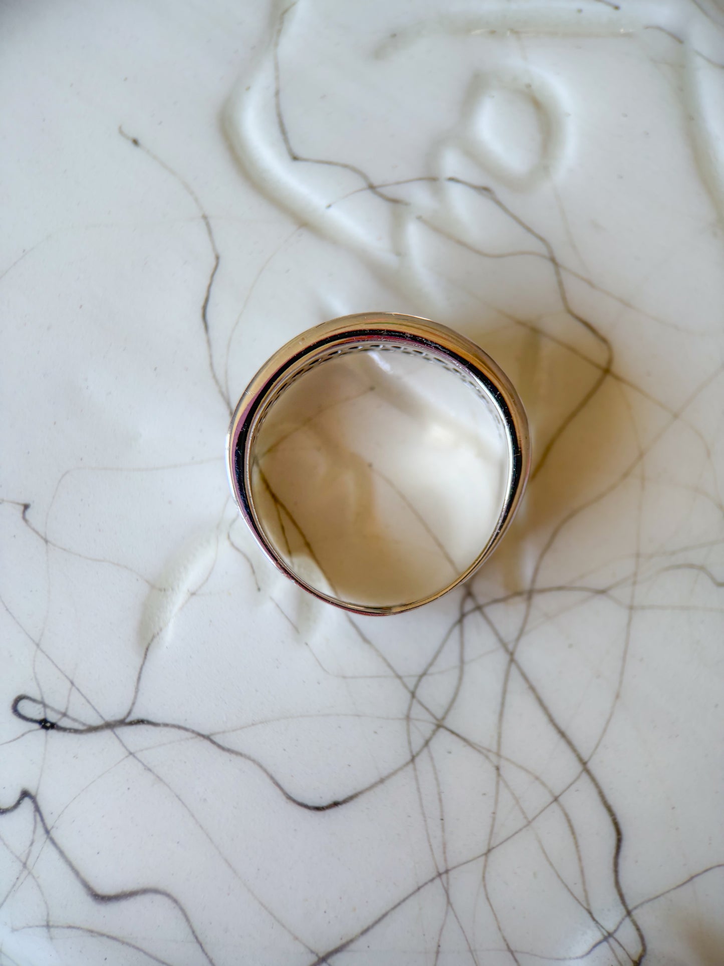 Vintage Natural Diamond 18k White Gold Band, Size 6 1/4