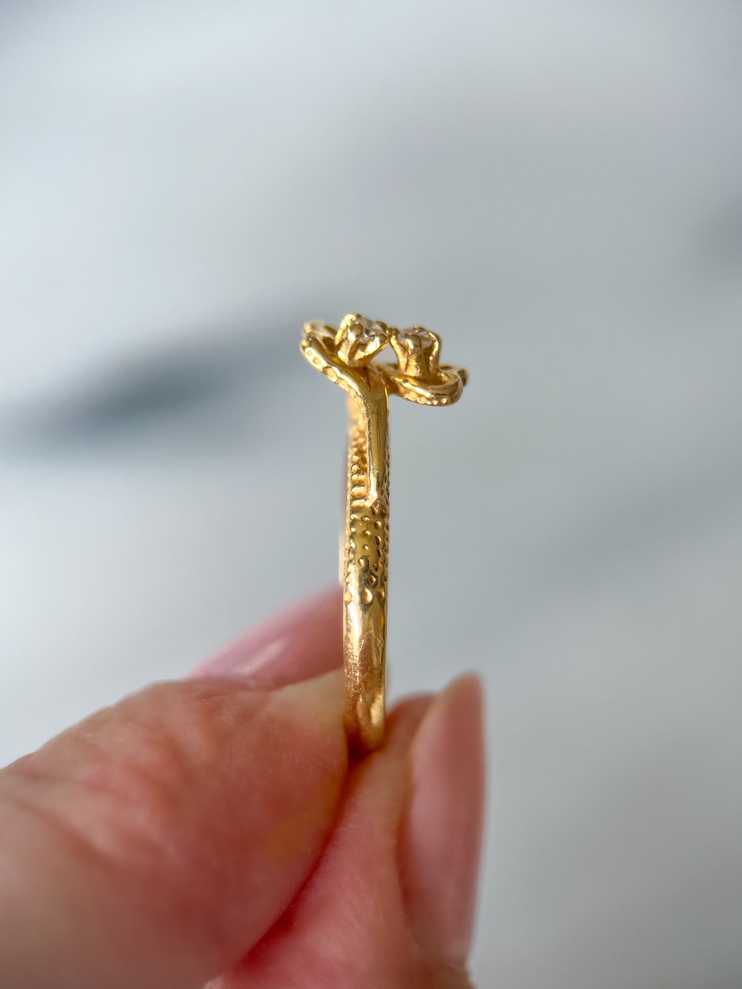 Vintage Natural Diamond 14k Yellow Gold Ring
