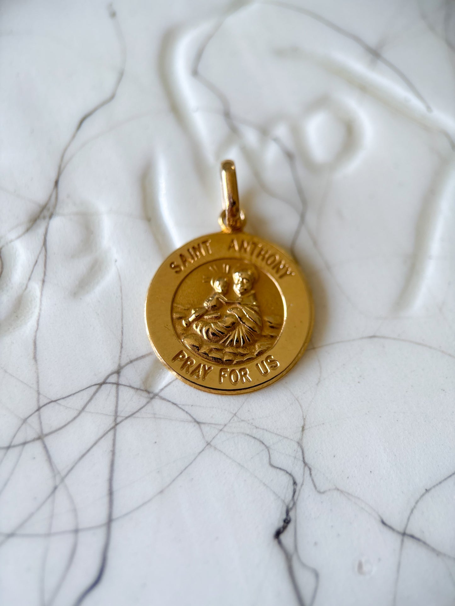 Vintage Saint Anthony 14k Yellow Gold Charm